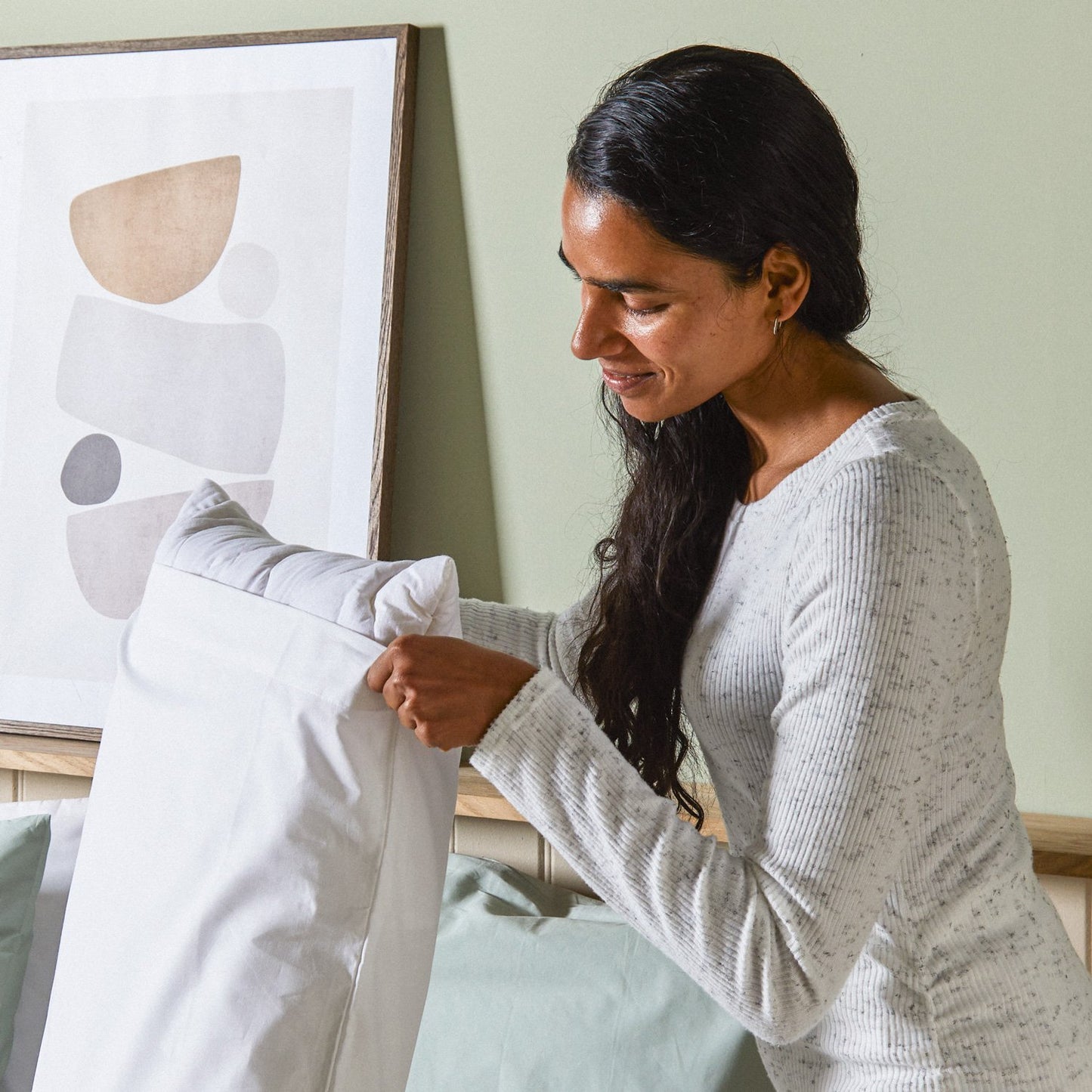 Arinta Organic Cotton Pillow Case - White from Woolroom – natural organic cotton bedding for better sleep