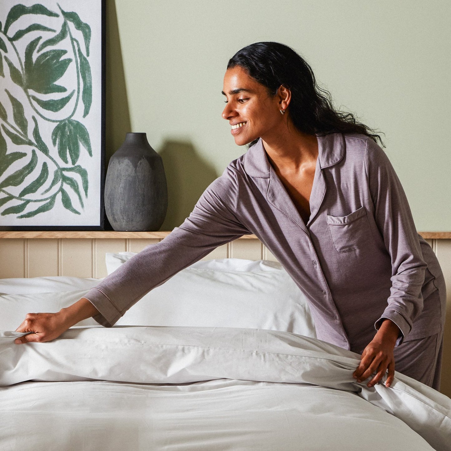 Arinta Organic Cotton Duvet Cover - White from Woolroom – natural organic cotton bedding for better sleep