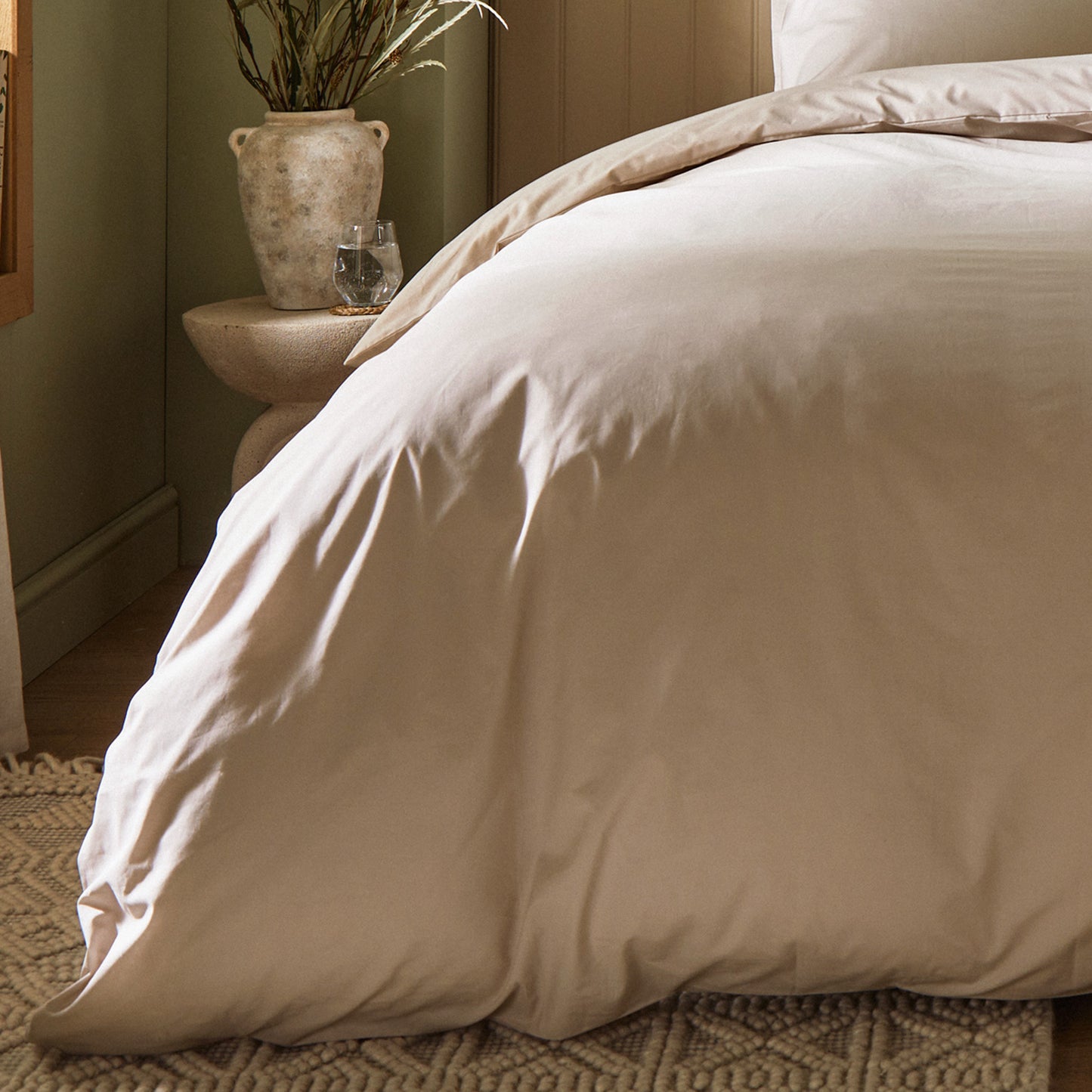 Ensemble de linge de lit en coton biologique Arinta - Amande
