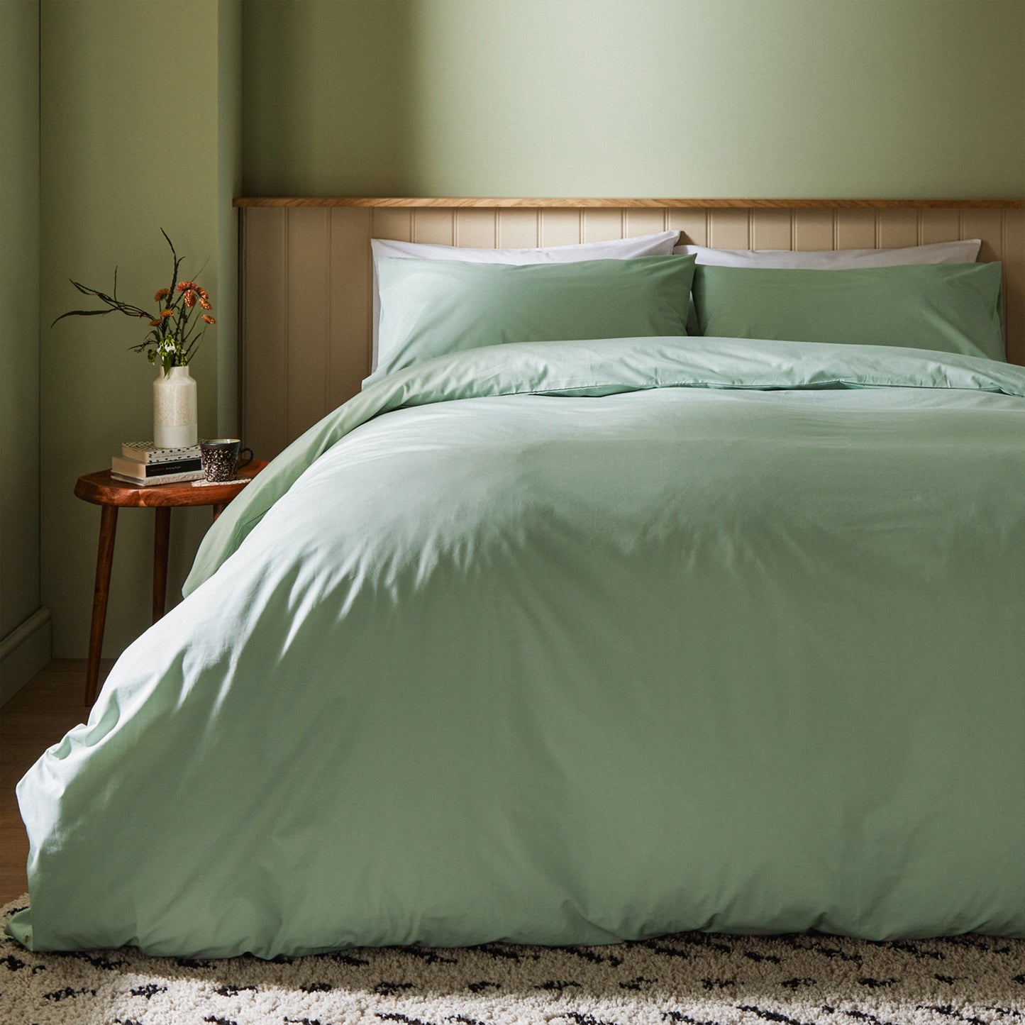 Lot de 2 draps en coton bio Arinta - Pistache