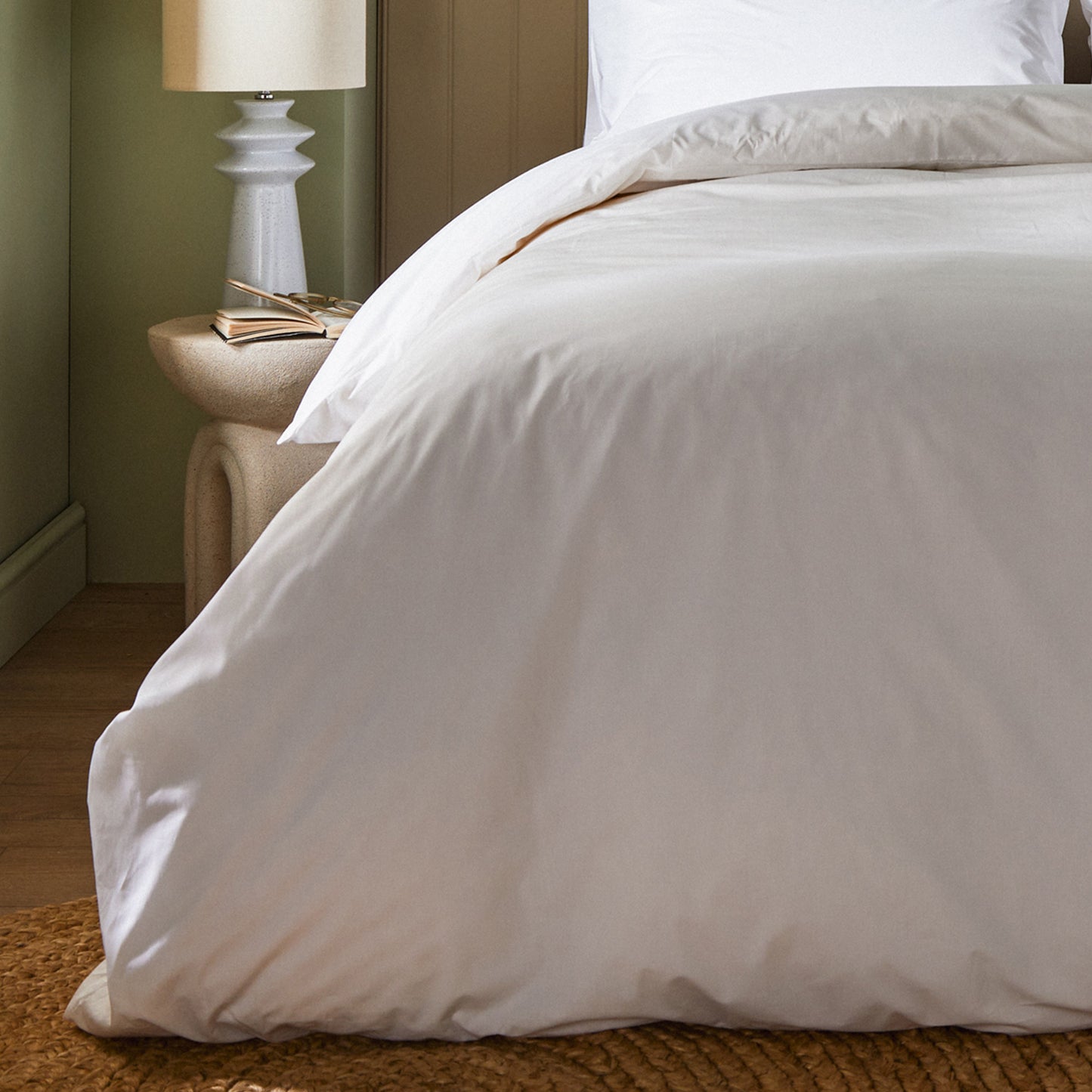 Ensemble de linge de lit en coton biologique Arinta - Blanc