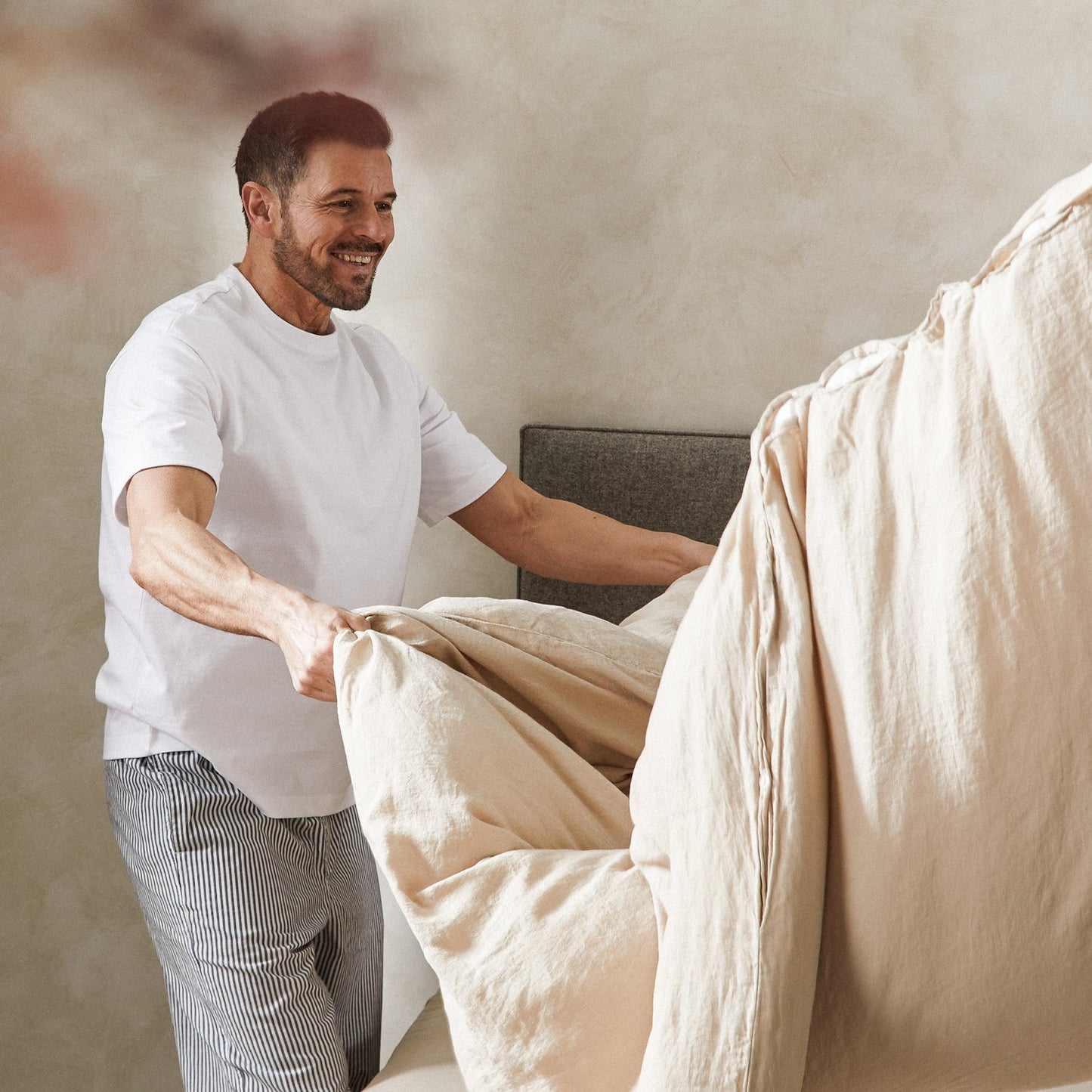 Mariana Linen Blend Duvet Cover - Sand from Woolroom – natural bed linen for better sleep