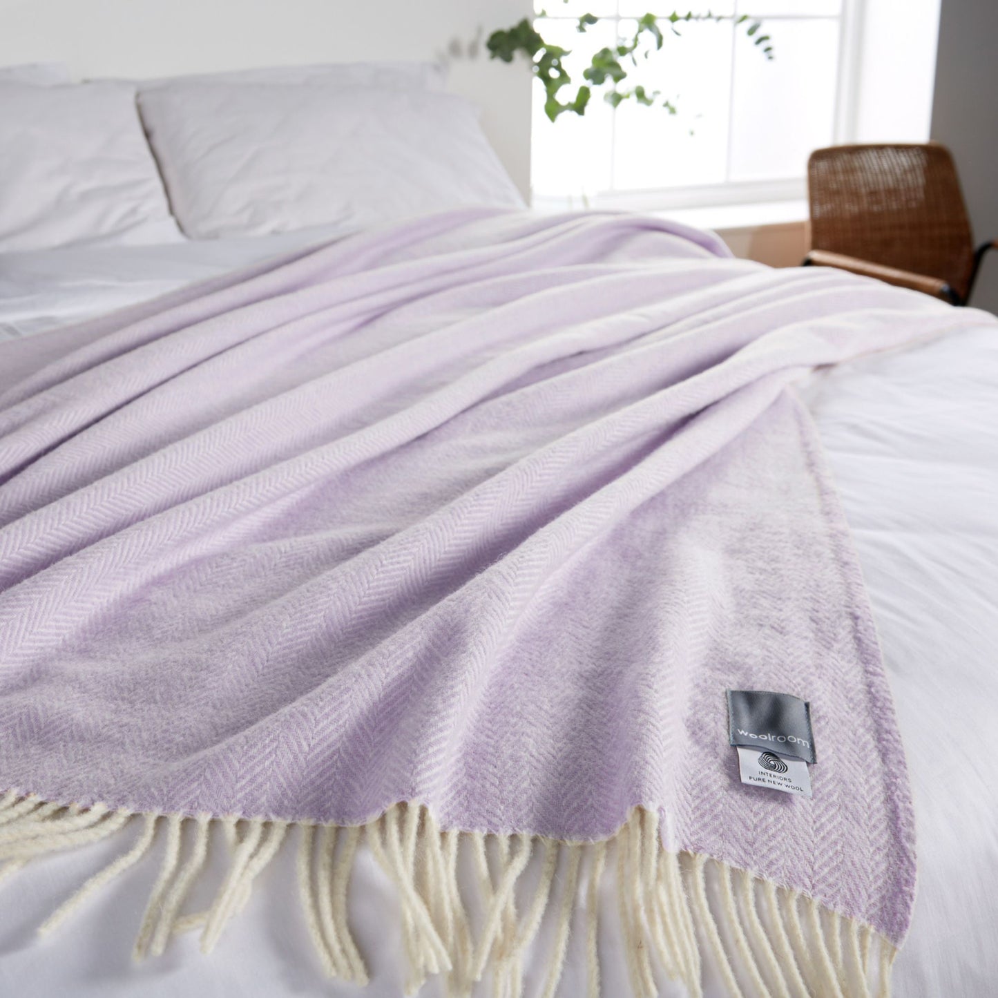 Product image of Chianti Wide Throw - Sea Lavender by Woolroom – premium bed blankets