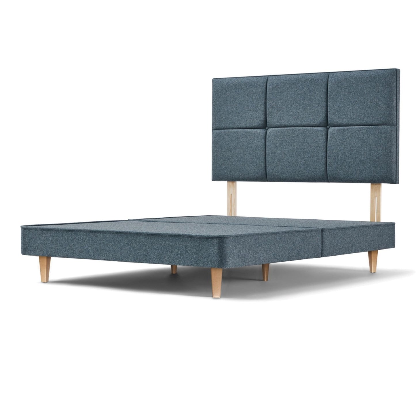 Woolroom Audley Upholstered Divan On Legs - Dark Grey – crafted from natural materials for comfort