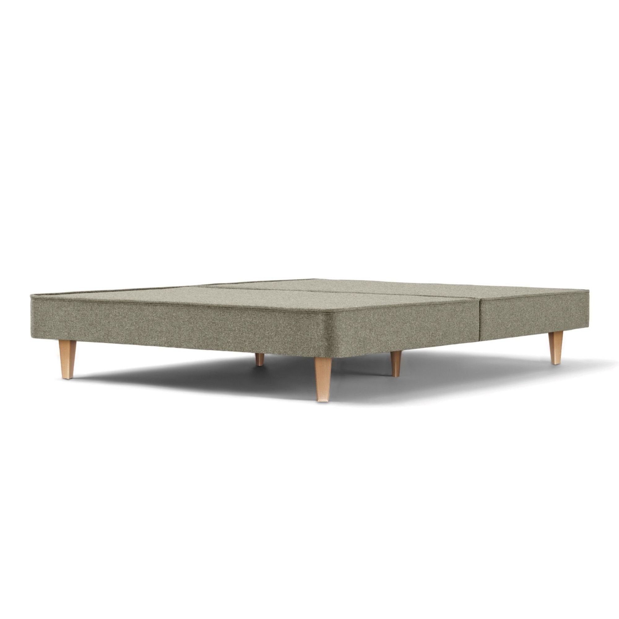 The Audley Upholstered Divan On Wooden Legs in Light Grey is a foundation for any Woolroom mattress.