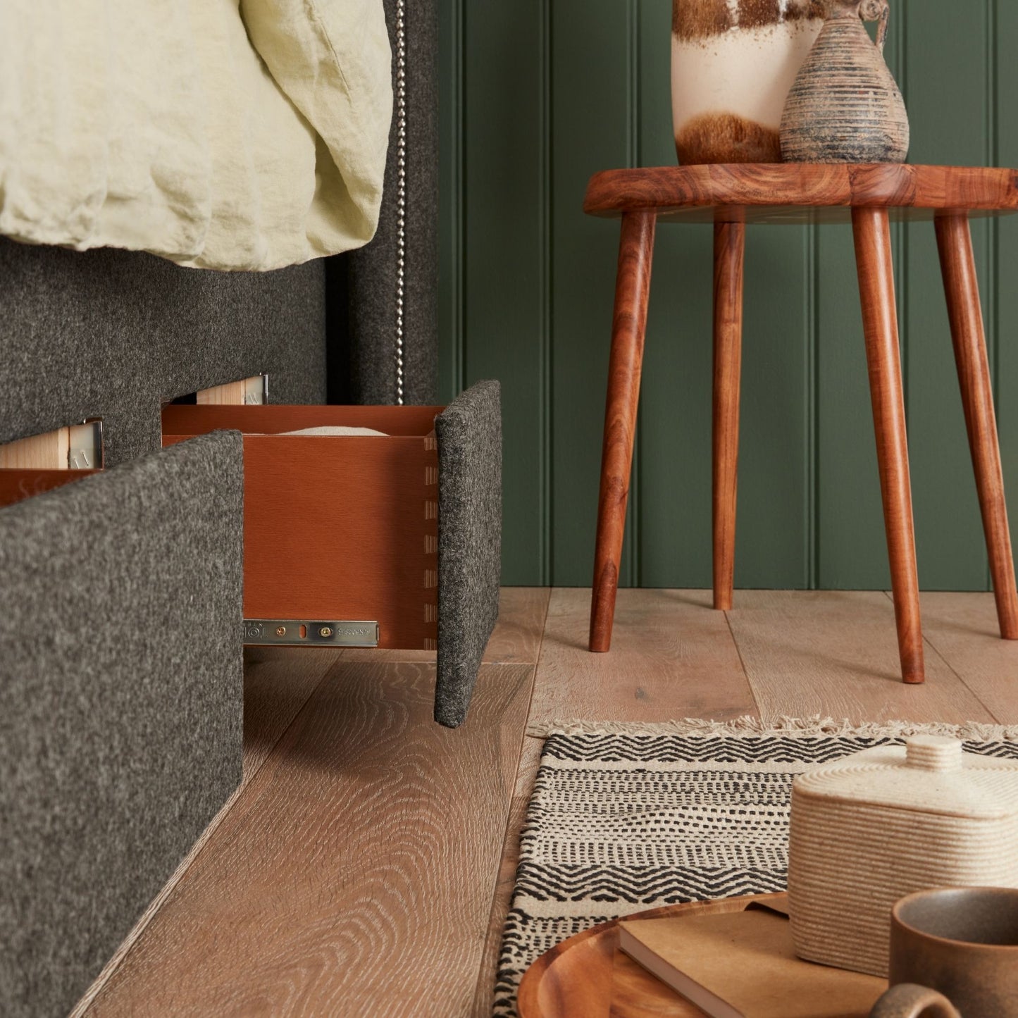 Woolroom Chartwell Upholstered Divan - Walnut – crafted from natural materials for comfort