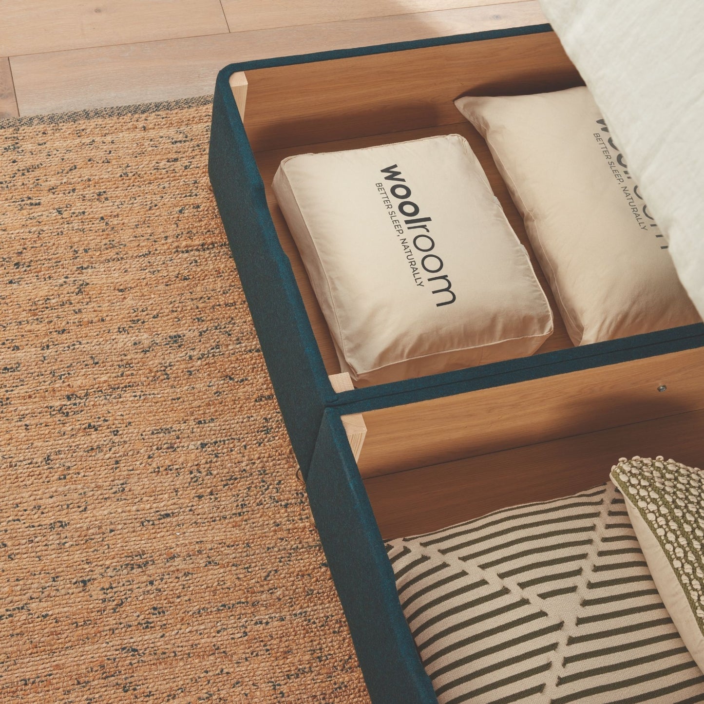 Woolroom Kingston Upholstered Ottoman Divan - Walnut – crafted from natural materials for comfort