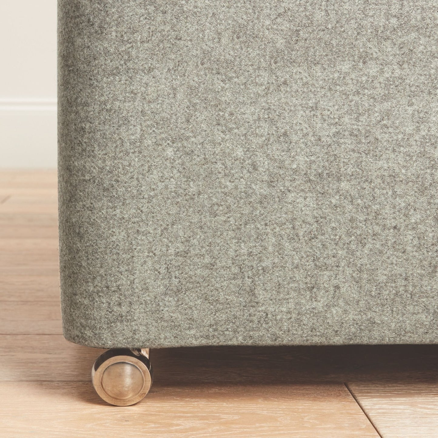 Close-up of Kingston Upholstered Ottoman Divan - Walnut by Woolroom – sustainable divans