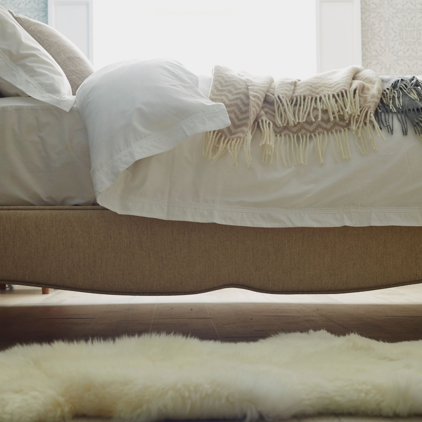 Sophia Upholstered Bedstead from Woolroom – natural bedsteads for better sleep