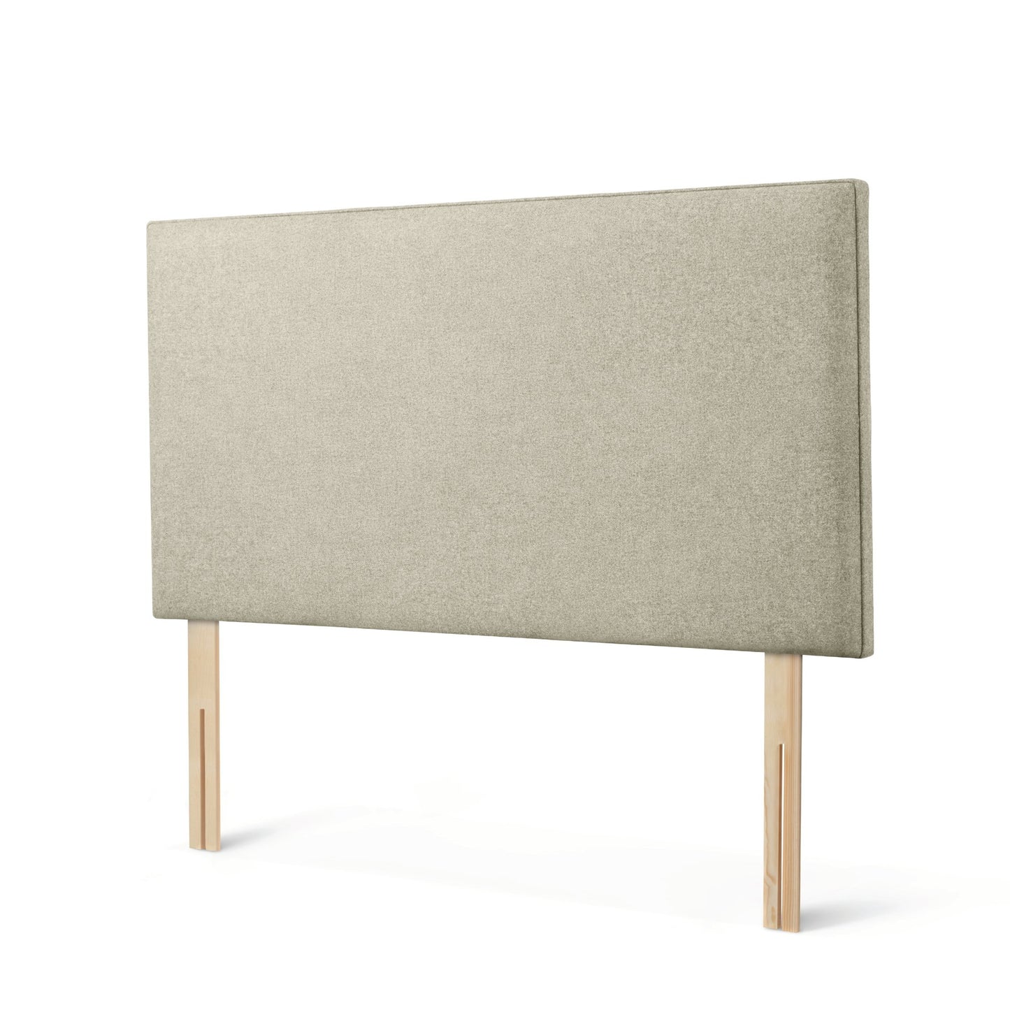 The Woolroom Broadway Strutted Headboard in Light Grey upholstery is a stylish bed-fix bed addition to a bed.