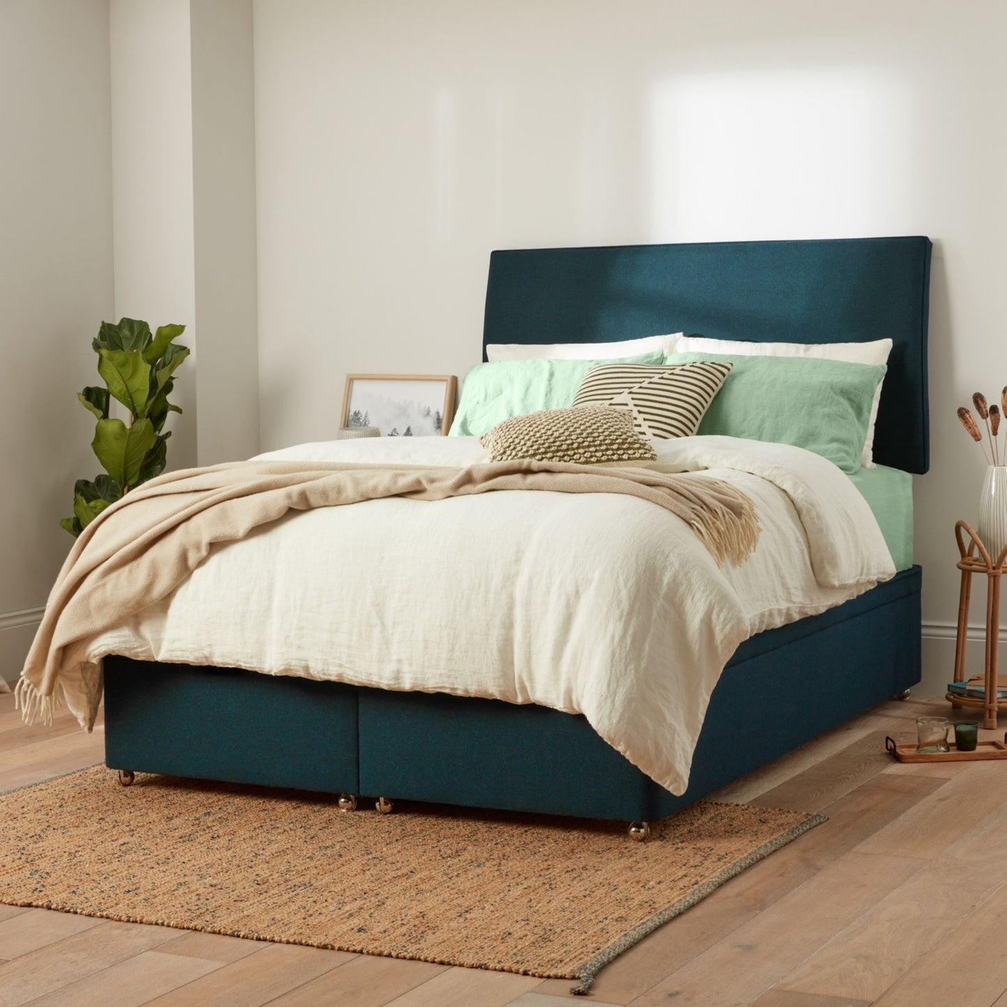 Woolroom Coleton Strutted Headboard - Juniper – crafted from natural materials for comfort