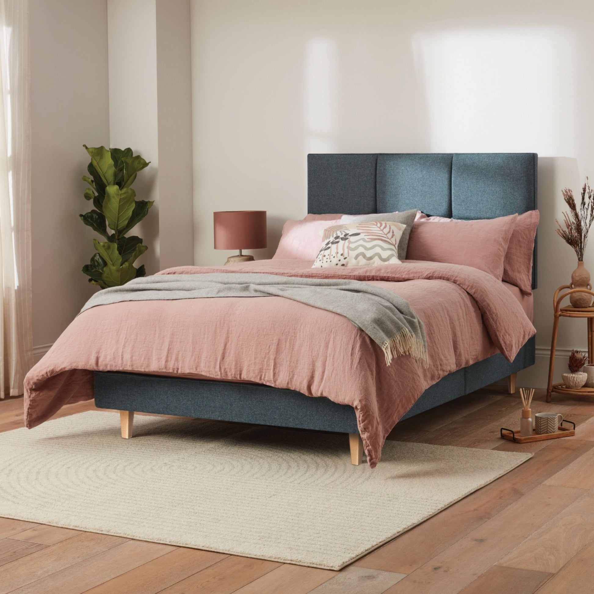 Woolroom Goddards Strutted Headboard - Dark Grey – crafted from natural materials for comfort