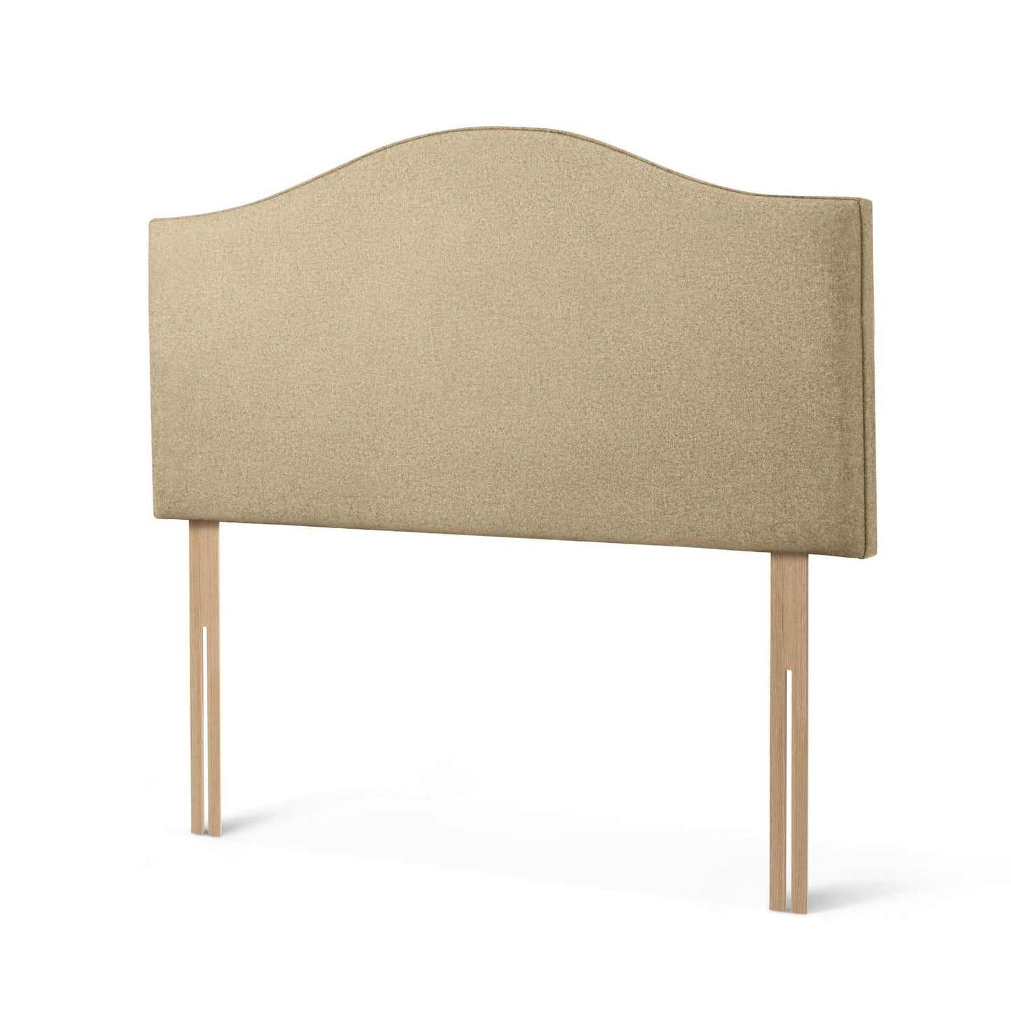 The Woolroom Hidcote Strutted Headboard in Walnut brown is a classic curved and upholstered bed-fix option for any bed.