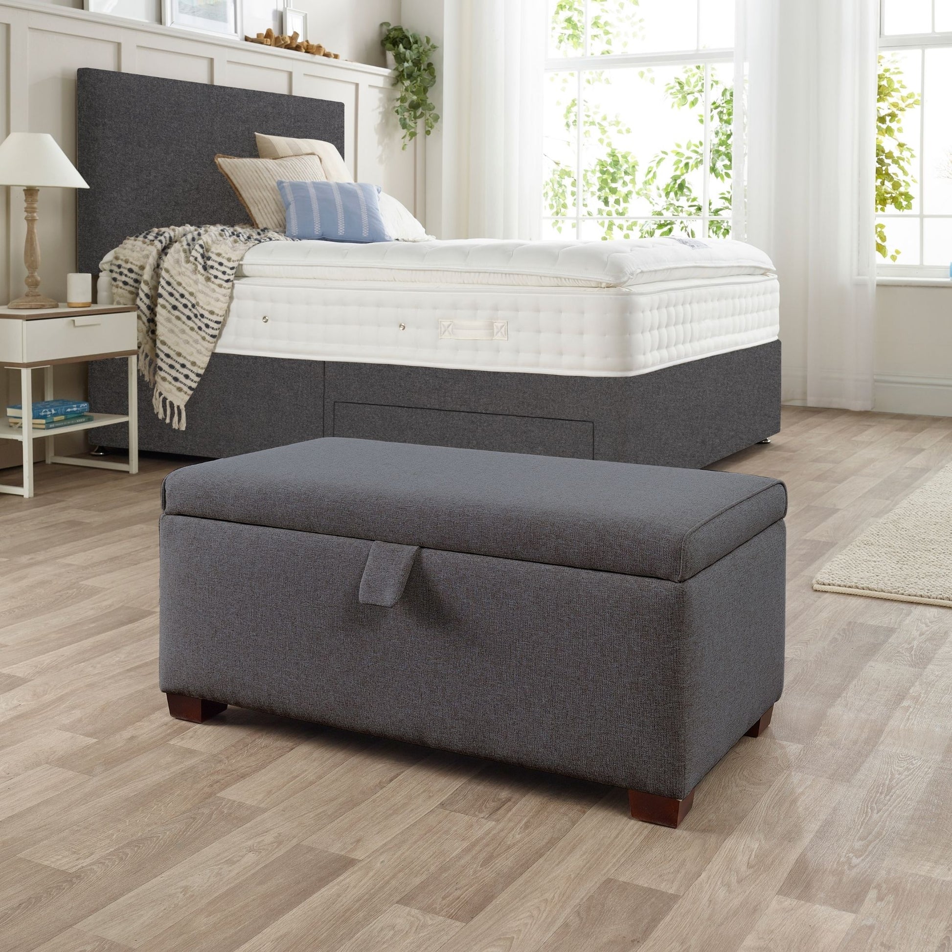 Product image of Ottoman Storage Box - Dark Grey by Woolroom – premium ottoman-storage