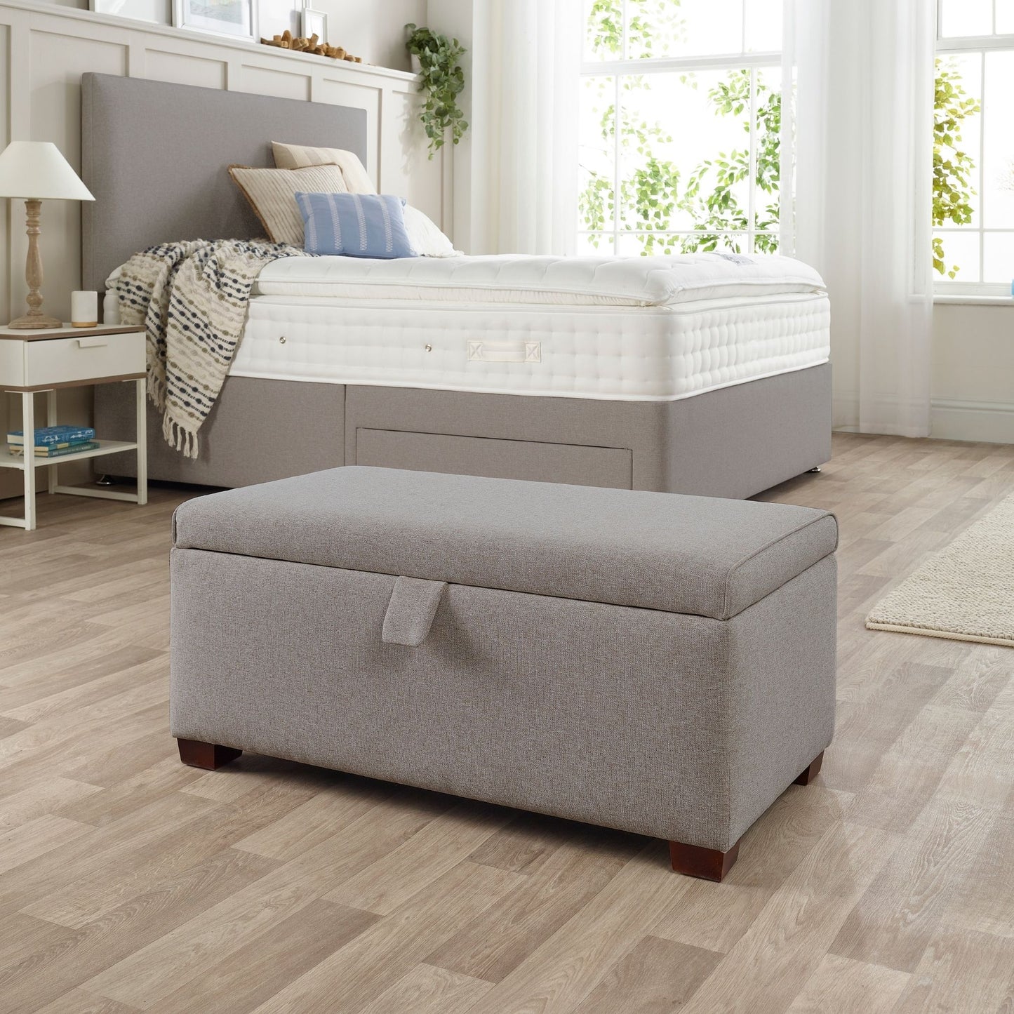 Product image of Ottoman Storage Box - Light Grey by Woolroom – premium ottoman-storage