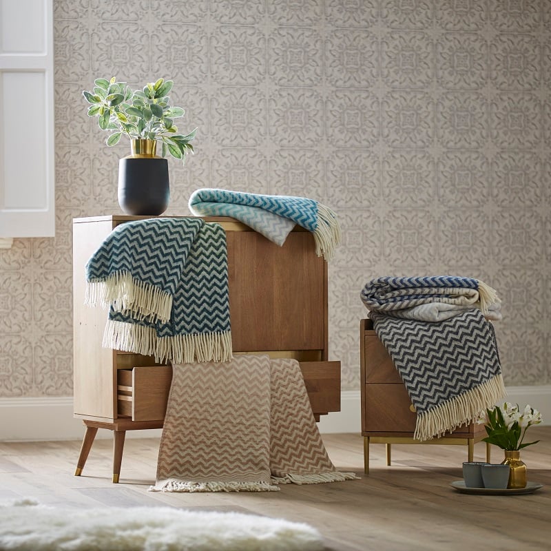 Woolroom Astrid Gradient Pure New Wool Throw - Blue from Woolroom – natural wool throws for better sleep