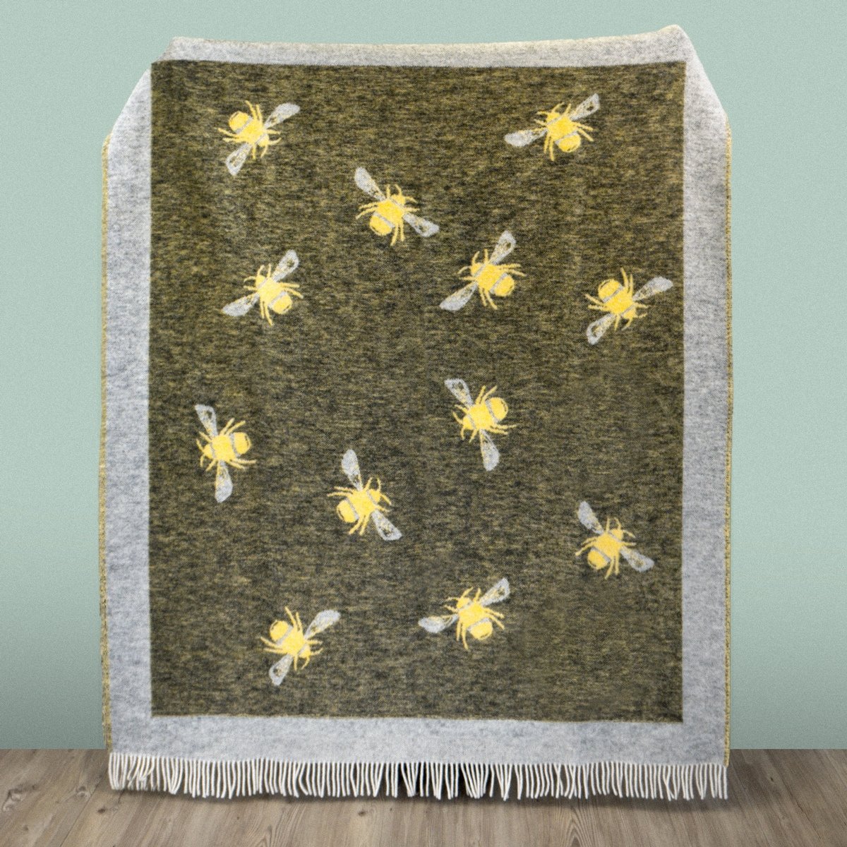Product image of Wild and Wool Bee Wool Throw - Yellow and Black by Woolroom – premium wool throws