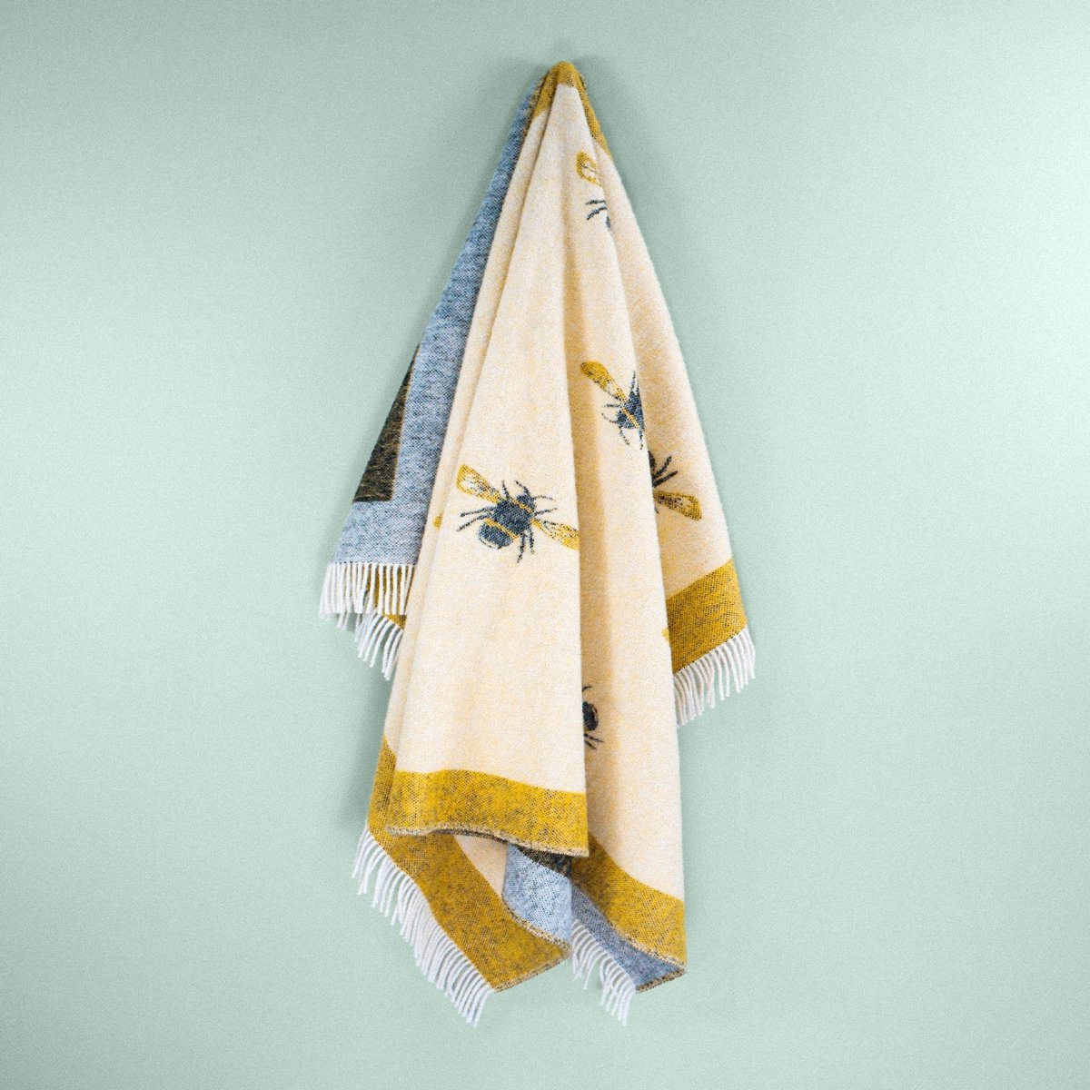 Wild and Wool Bee Wool Throw - Yellow and Black from Woolroom – natural wool throws for better sleep