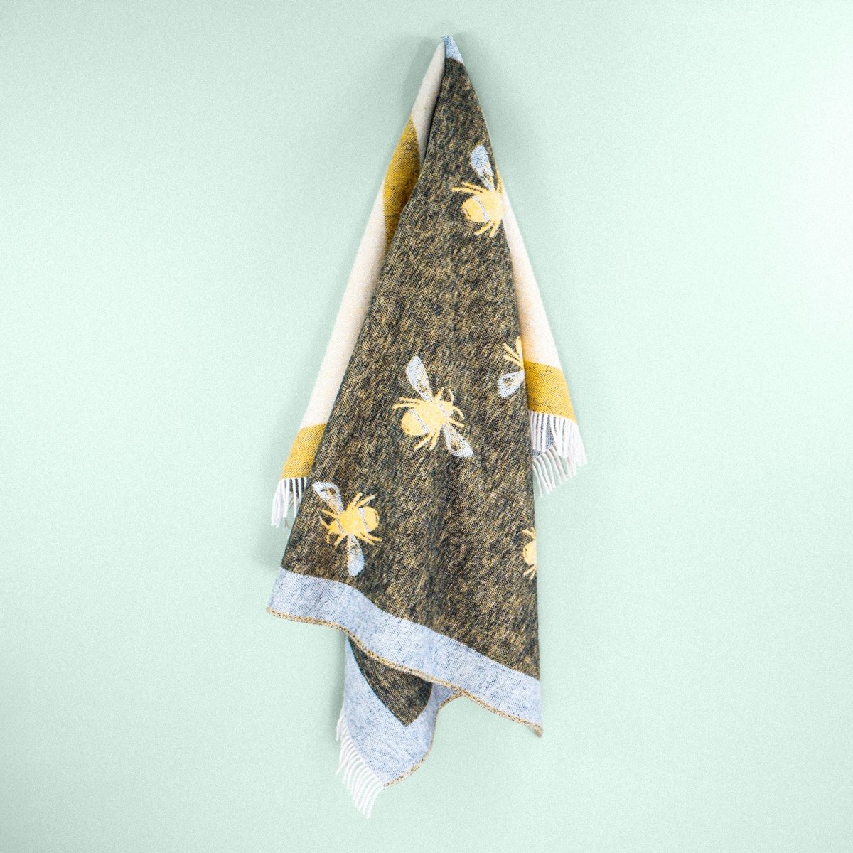 Woolroom Wild and Wool Bee Wool Throw - Yellow and Black – crafted from natural materials for comfort