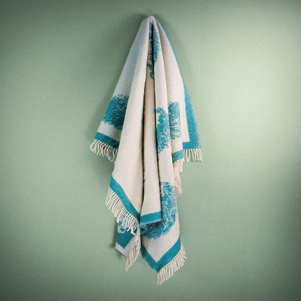 Woolroom Wild and Wool Hedgehog Wool Throw - Teal – crafted from natural materials for comfort