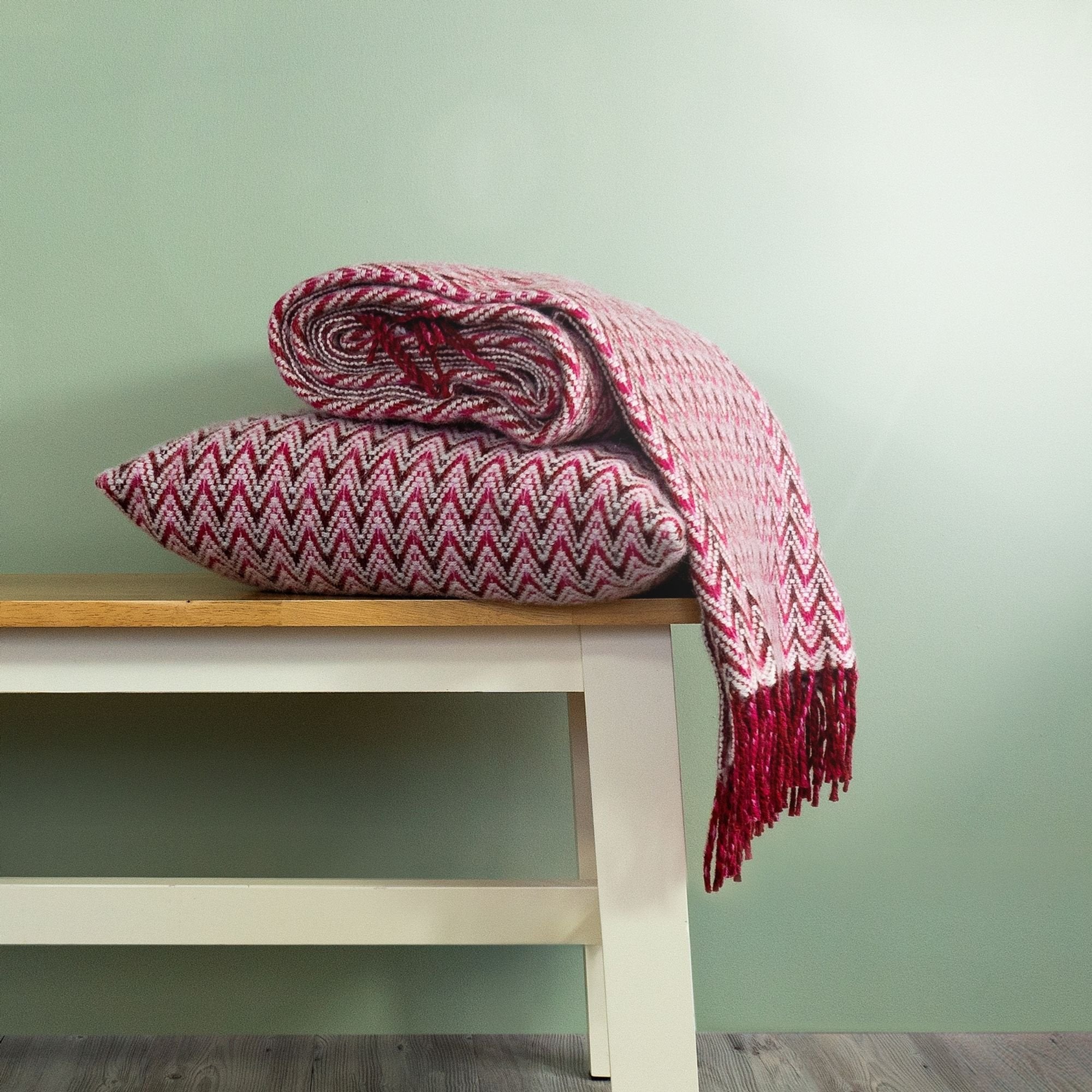 Product image of Shady Wave Wool Cushon Cover - Pink by Woolroom – premium wool cushions
