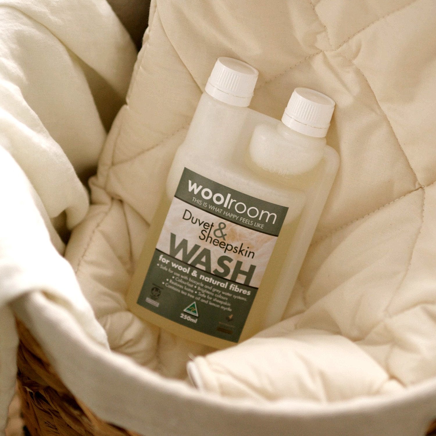 Woolroom sells Wool Duvet Wash 250ml for wool and natural fibres.