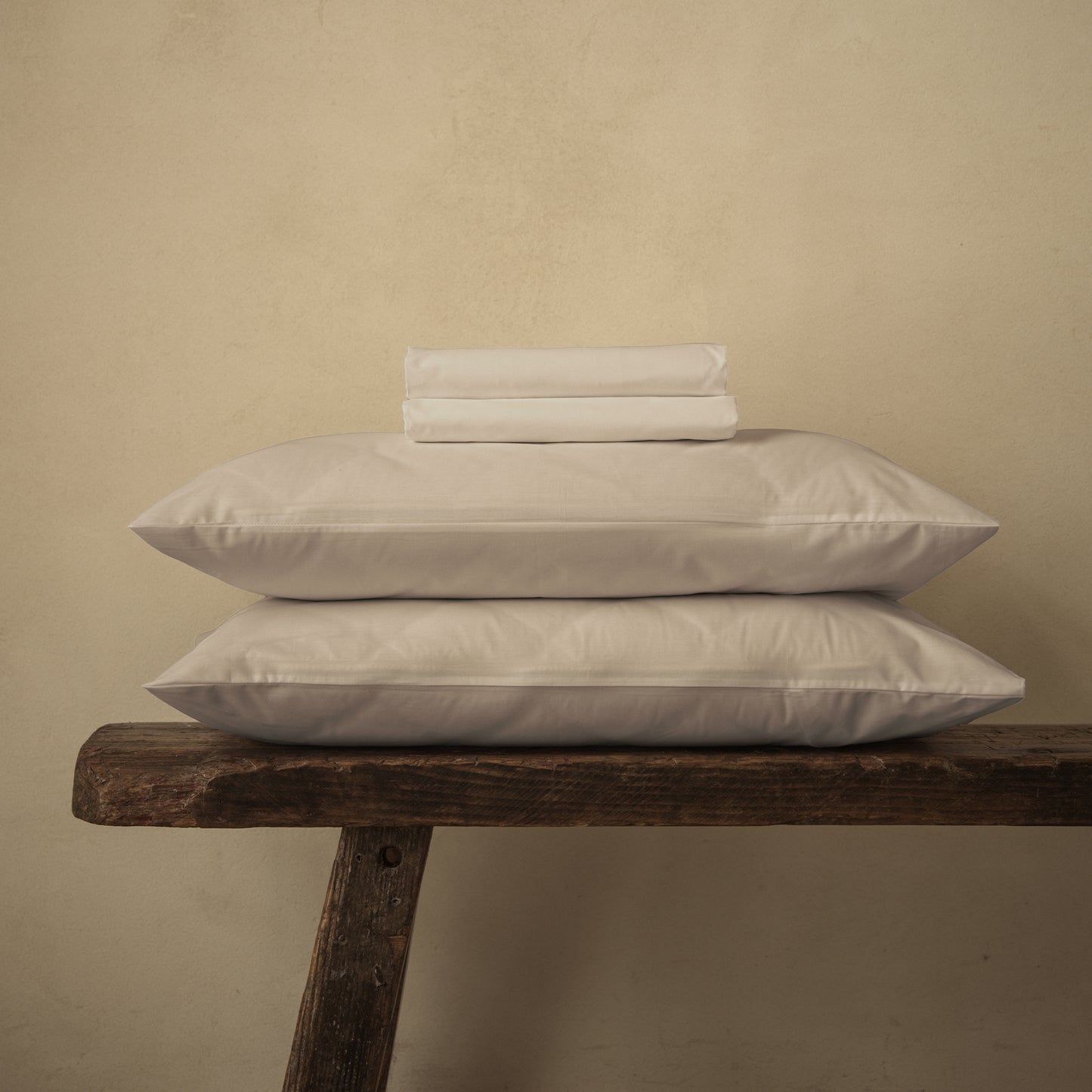 Parure de draps en coton biologique Arinta - Amande