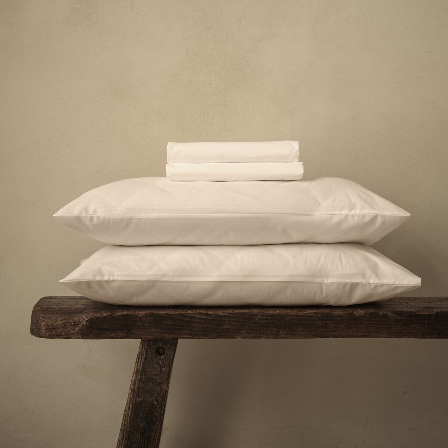 Parure de draps en coton biologique Arinta - Vanille