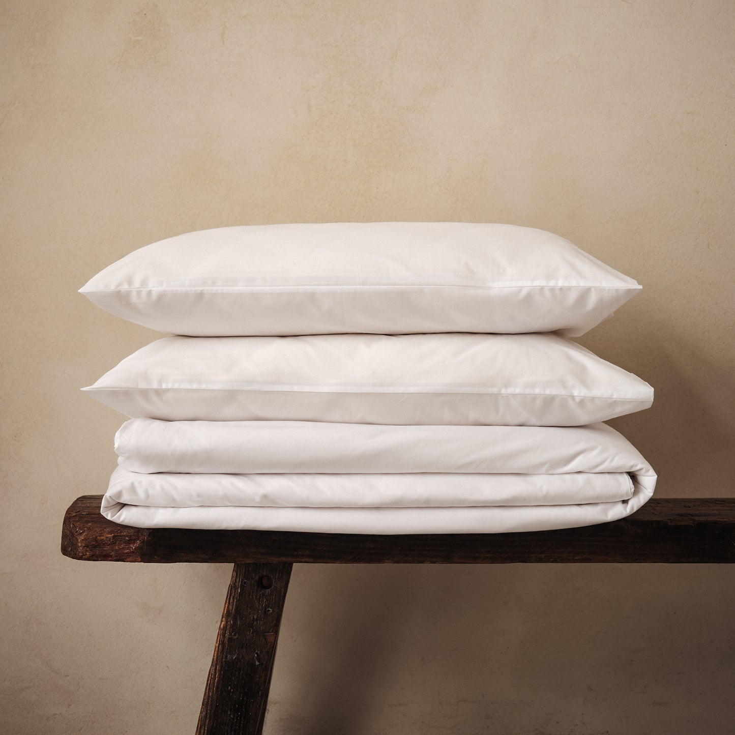 Ensemble de linge de lit en coton biologique Arinta - Blanc (US_0107ARINTAWHITESET)