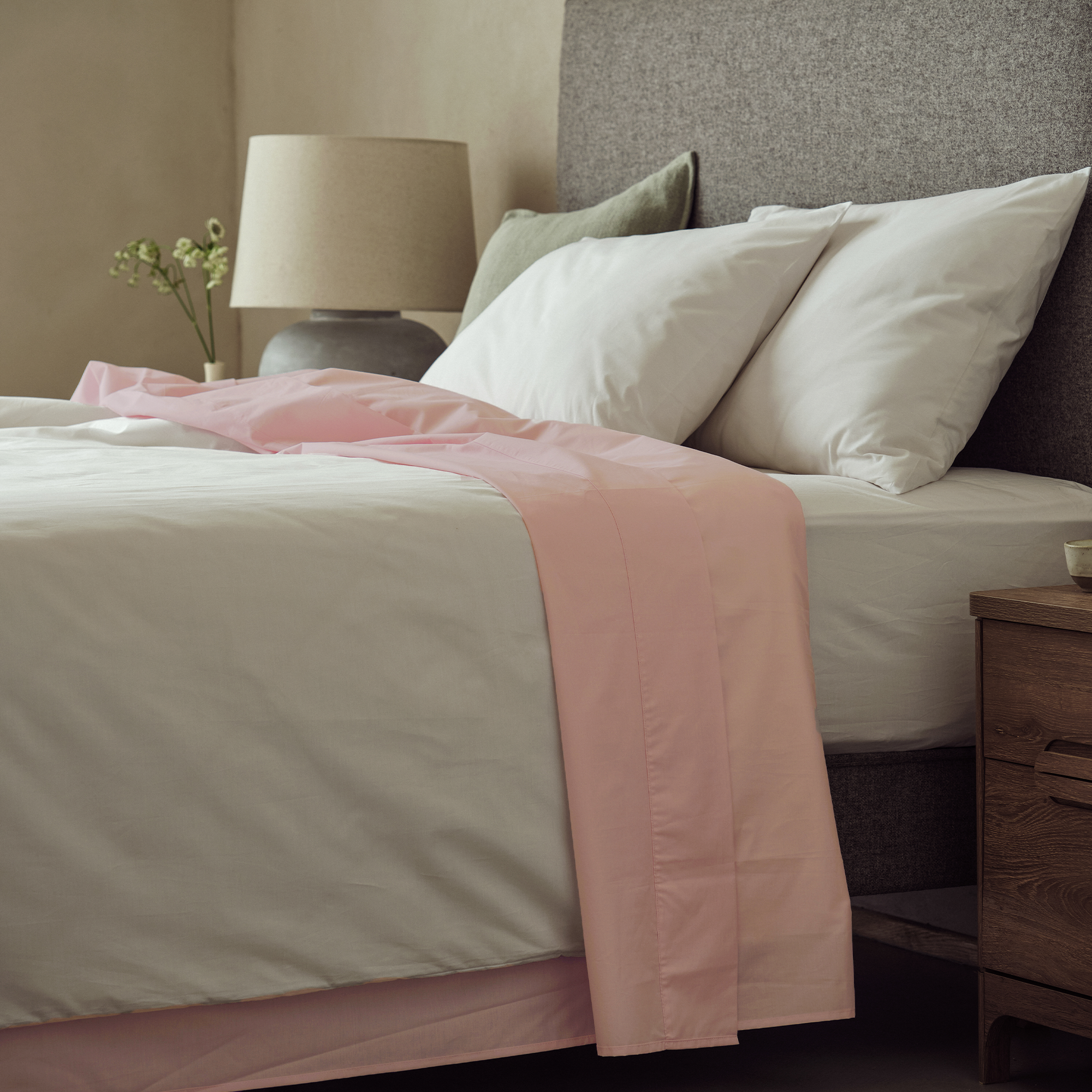 Arinta Organic Cotton Flat Sheet - Marshmallow