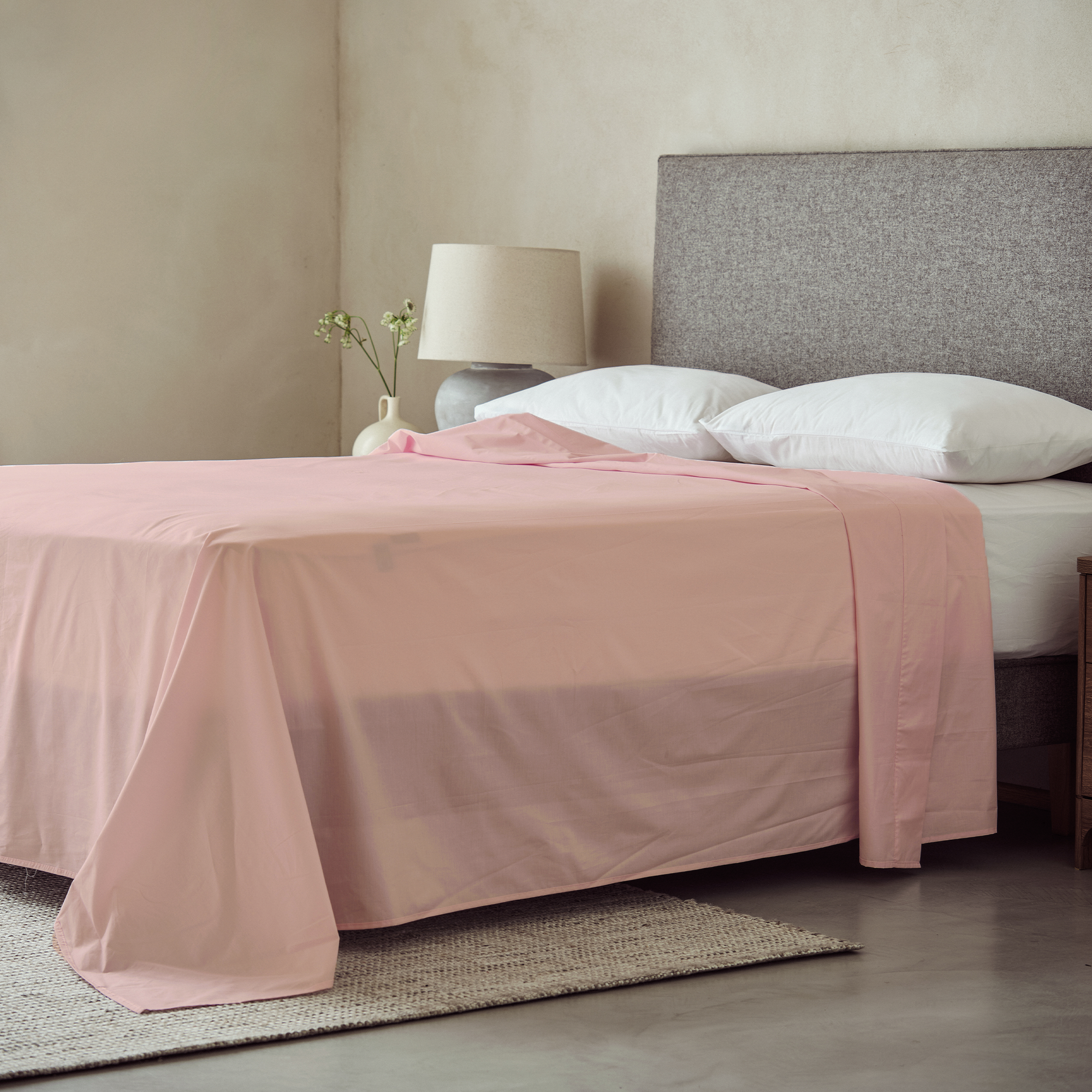 Arinta Organic Cotton Flat Sheet - Marshmallow