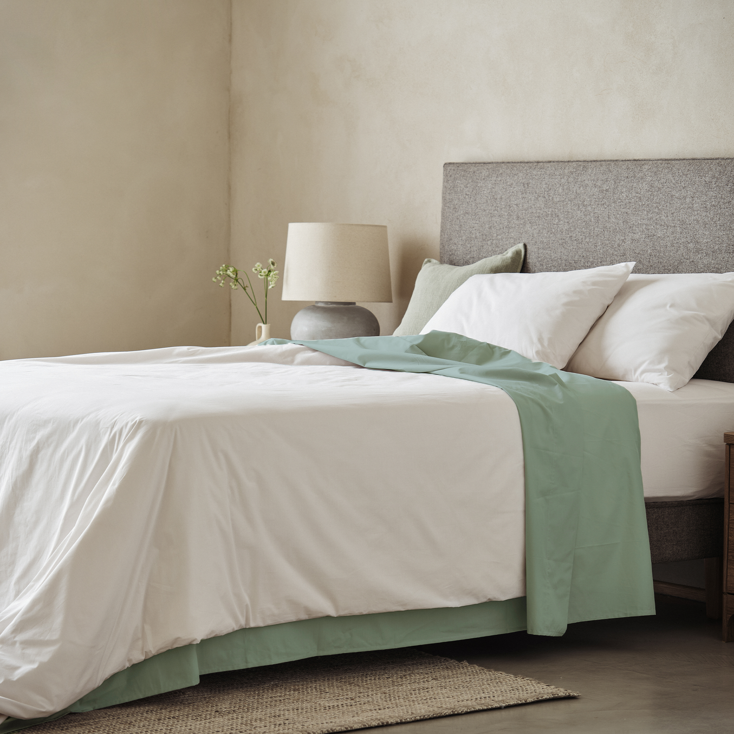 Arinta Organic Cotton Flat/Top Sheet - Pistachio