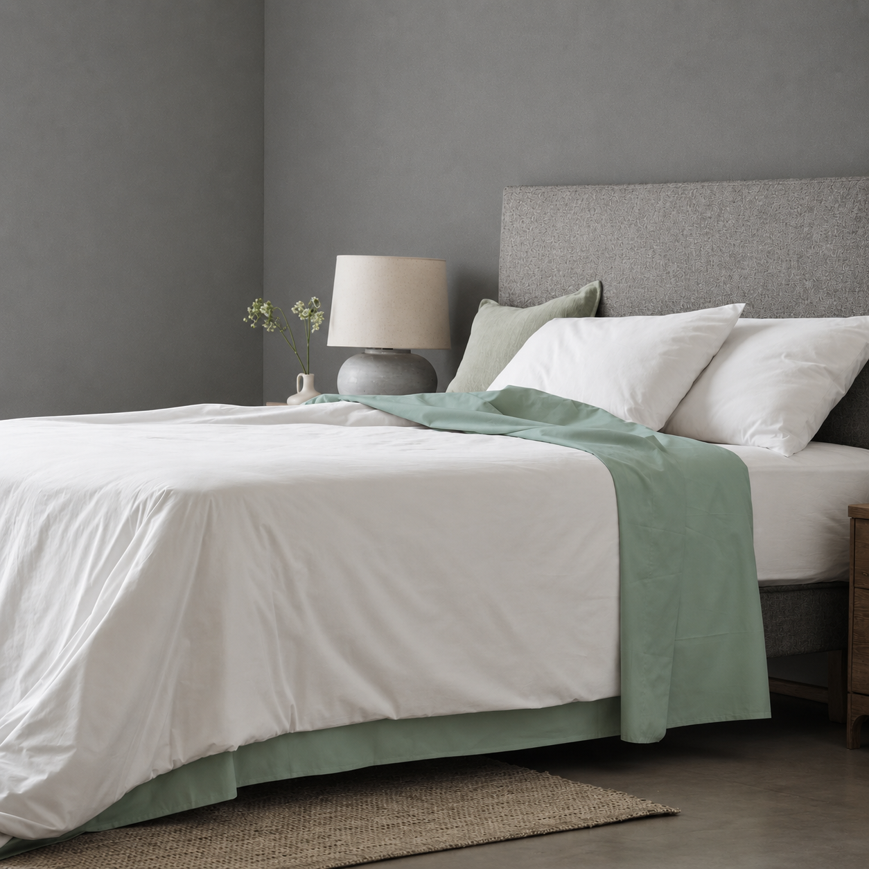 Arinta Organic Cotton Flat Sheet - Pistachio