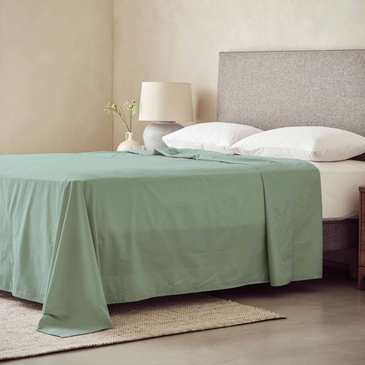 Arinta Organic Cotton Flat/Top Sheet - Pistachio