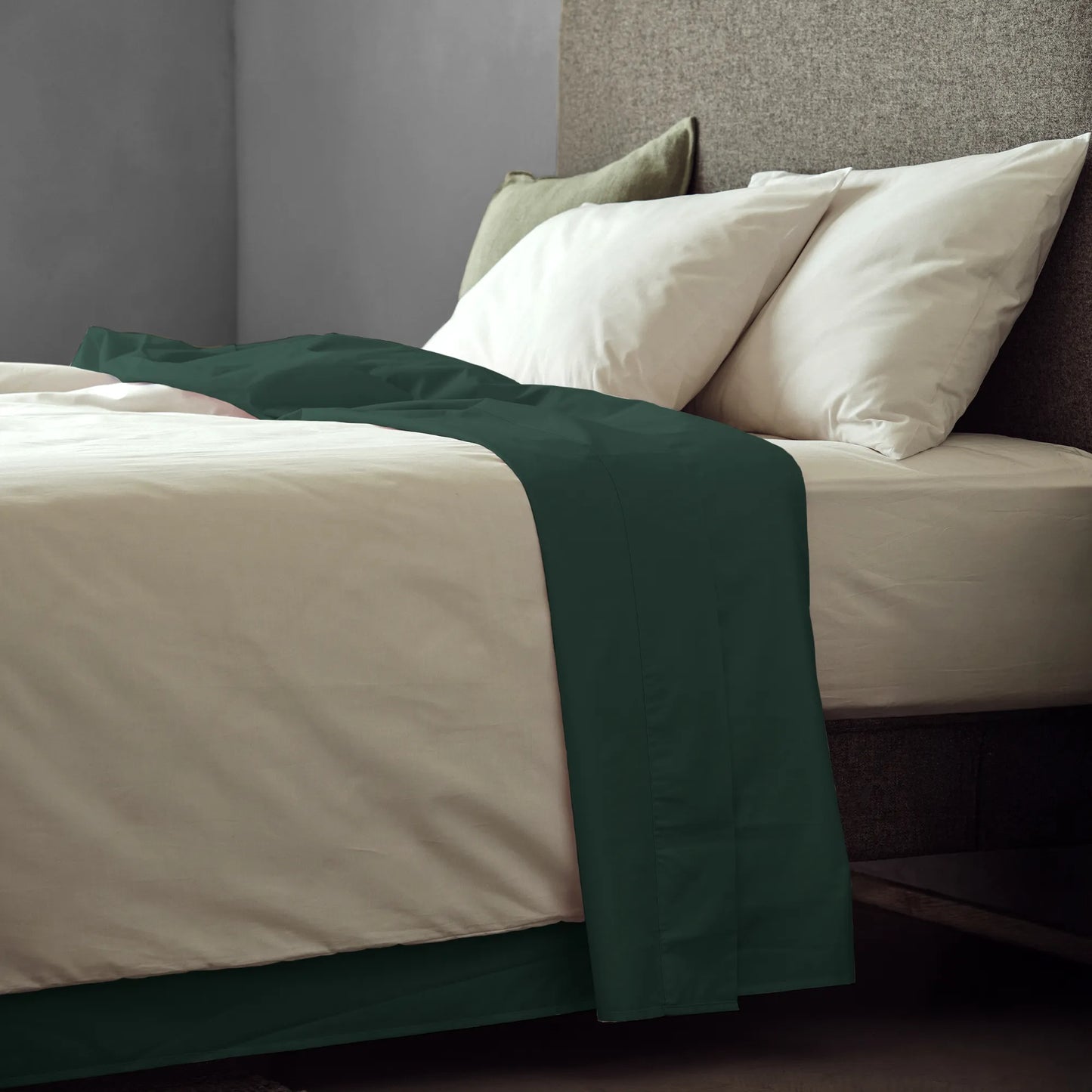 Arinta Organic Cotton Flat Sheet - Forest Green