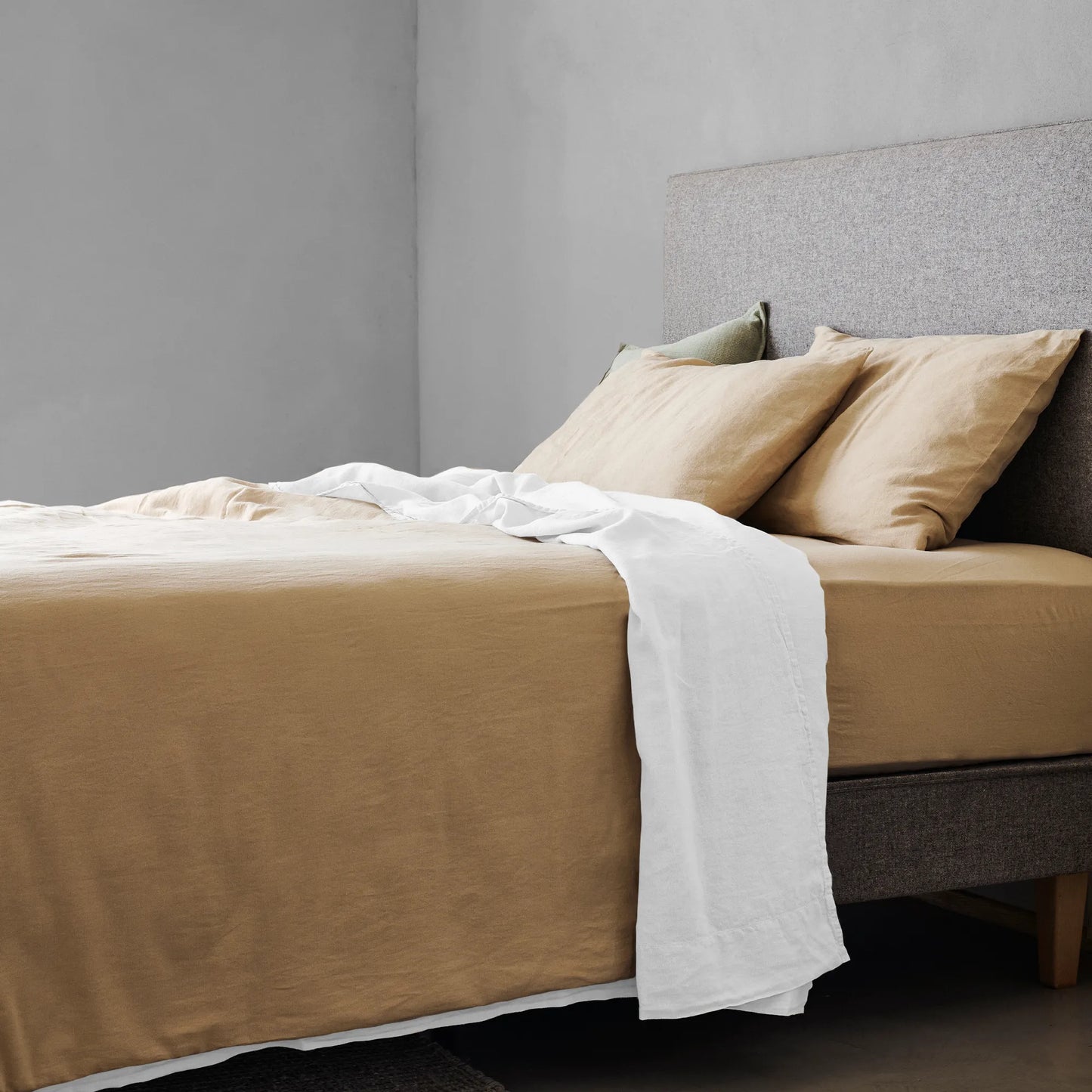 Mariana Linen Blend Flat Sheet - Cloud White