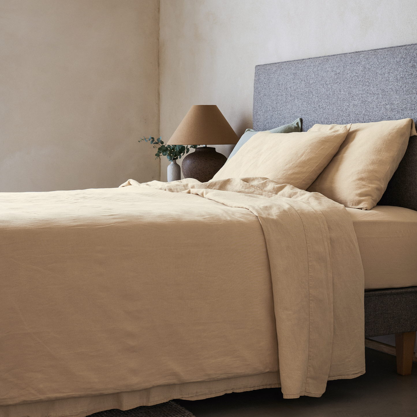Mariana Linen Blend Flat Sheet - Sand