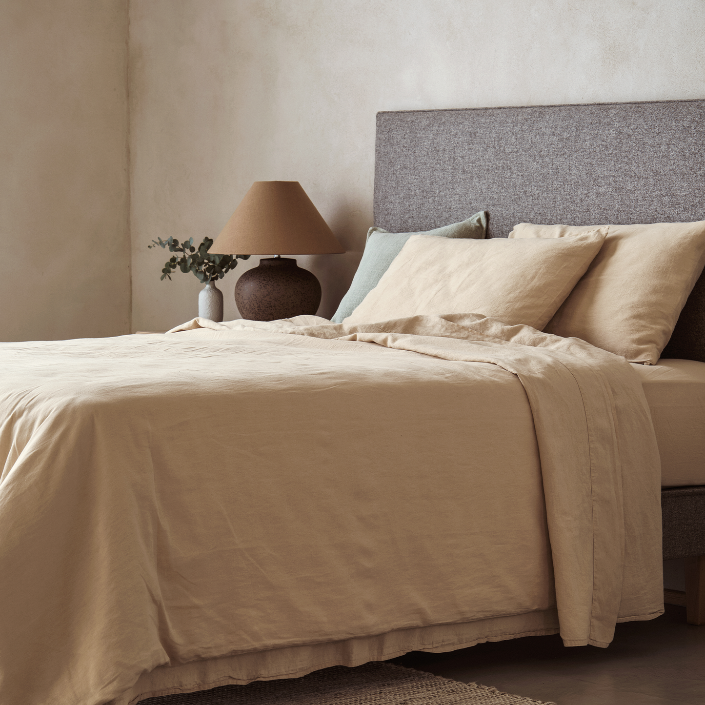 Mariana Linen Blend Flat Sheet - Sand