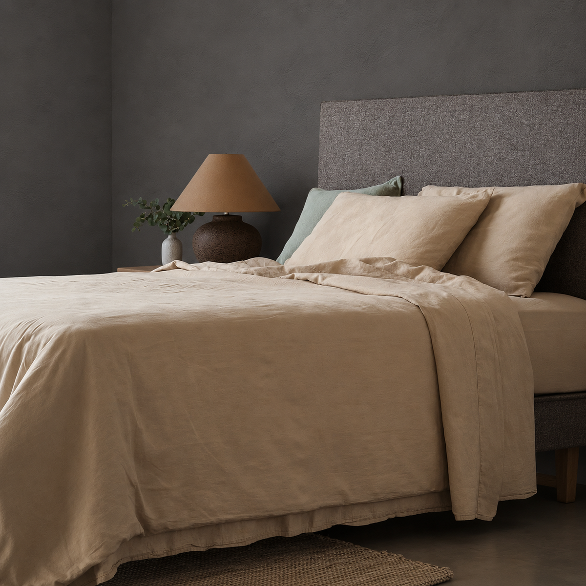Mariana Linen Blend Flat Sheet - Sand