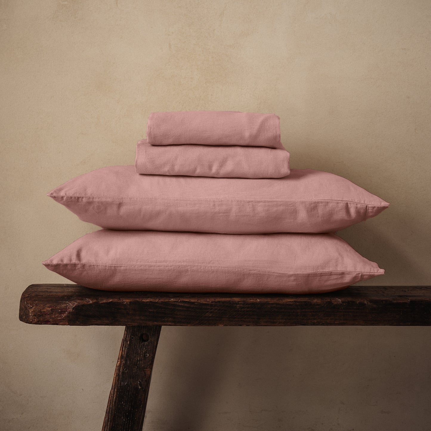 Mariana Linen Blend Sheet Set - Rose