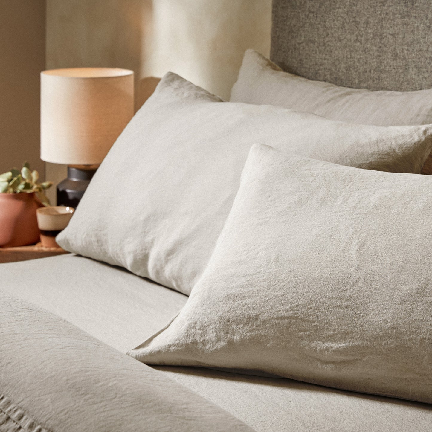 Mariana Linen Blend Sheet Set - Pebble