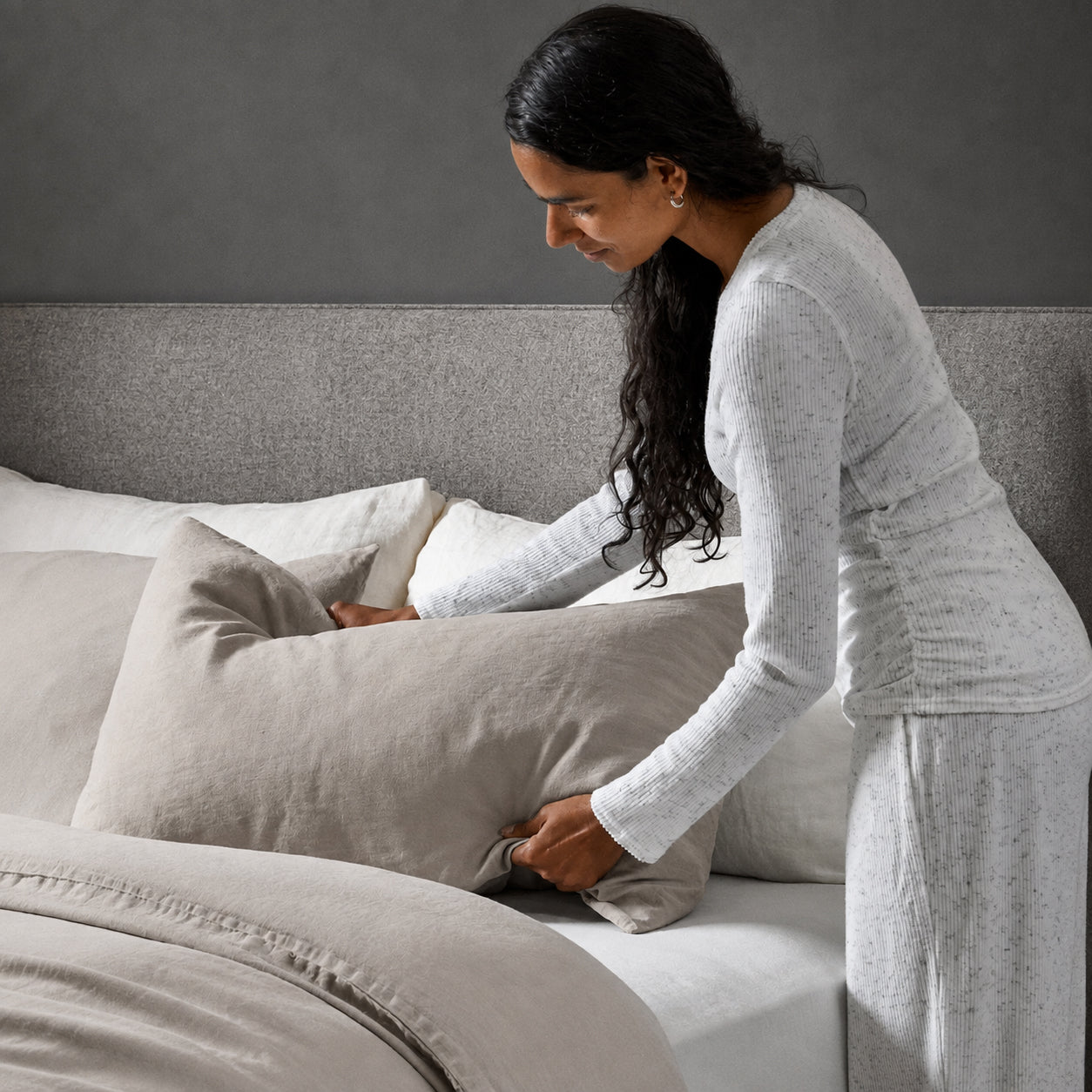 Mariana Linen Blend Set - Pebble