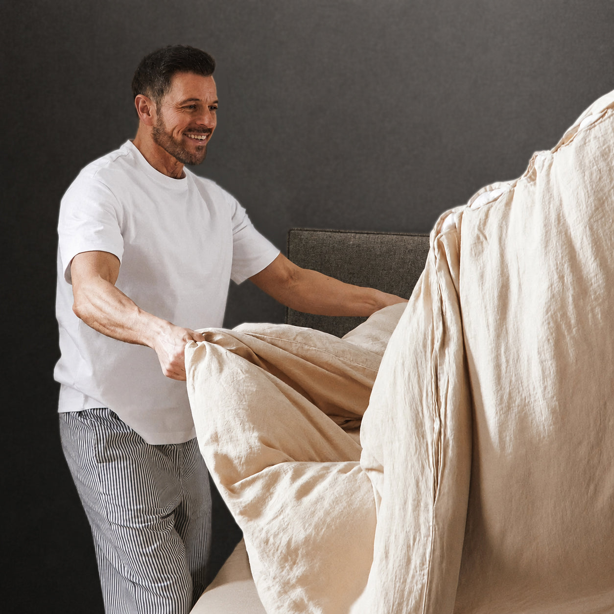 Mariana Linen Blend Duvet Set - Sand