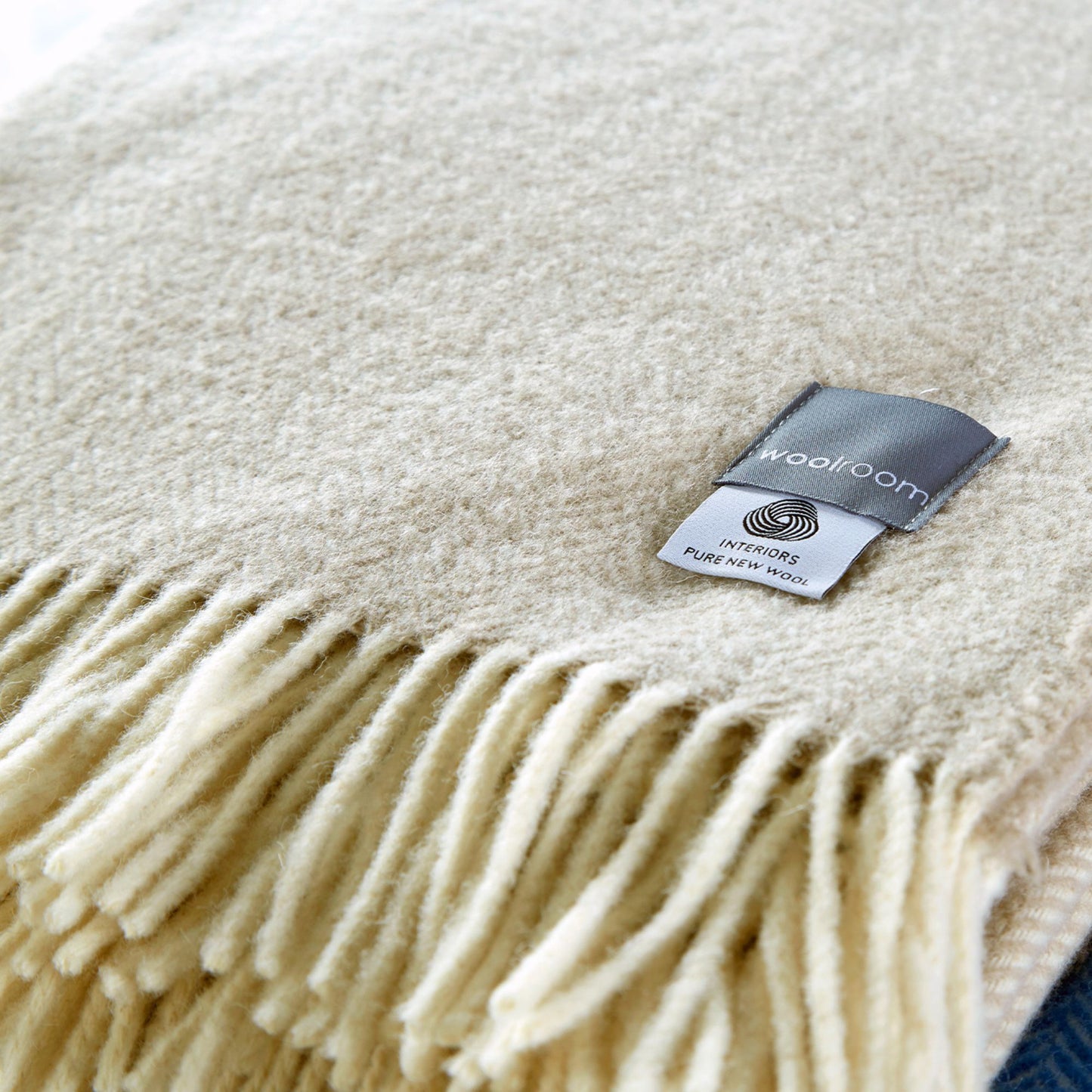 Chianti Wide Throw - Sandstone from Woolroom – natural bed blankets for better sleep