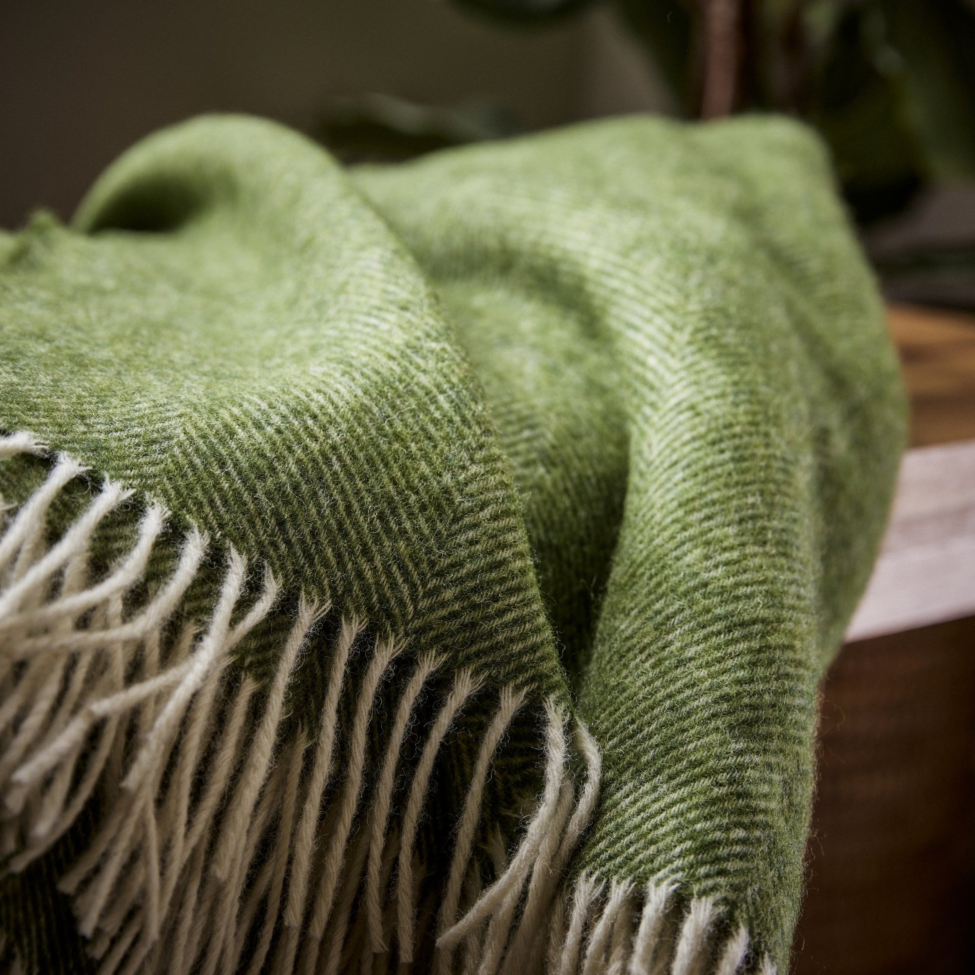 Product image of Herringbone Shetland Wool Throw - Apple by Woolroom – premium wool throws