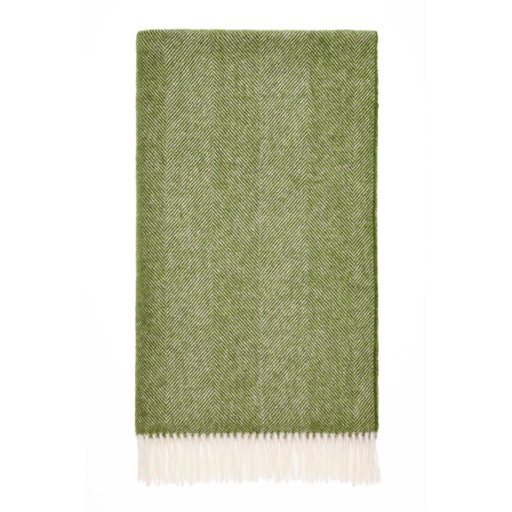 Herringbone Shetland Wool Throw - Apple from Woolroom – natural wool throws for better sleep