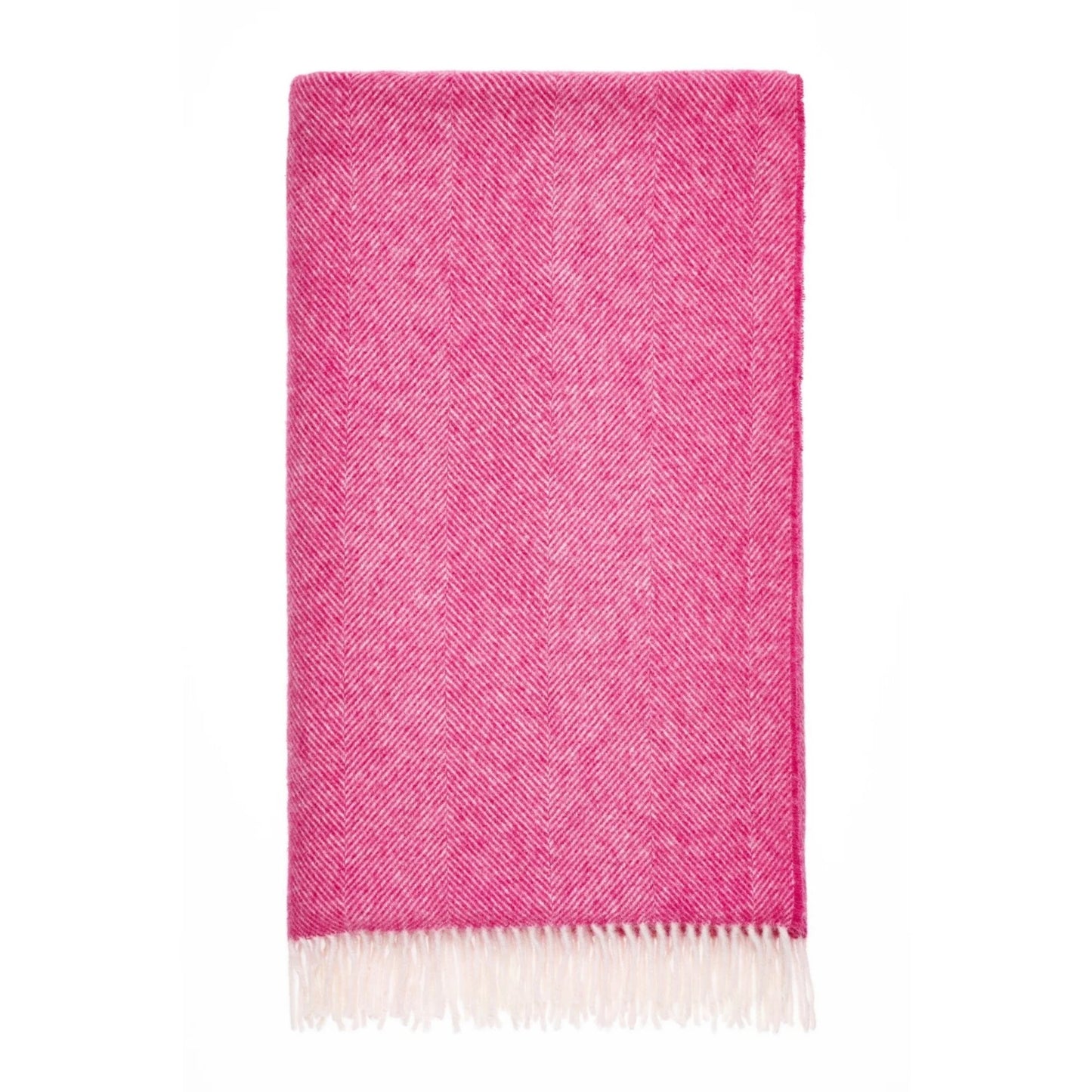 Woolroom Herringbone Shetland Wool Throw - Fuchsia – crafted from natural materials for comfort