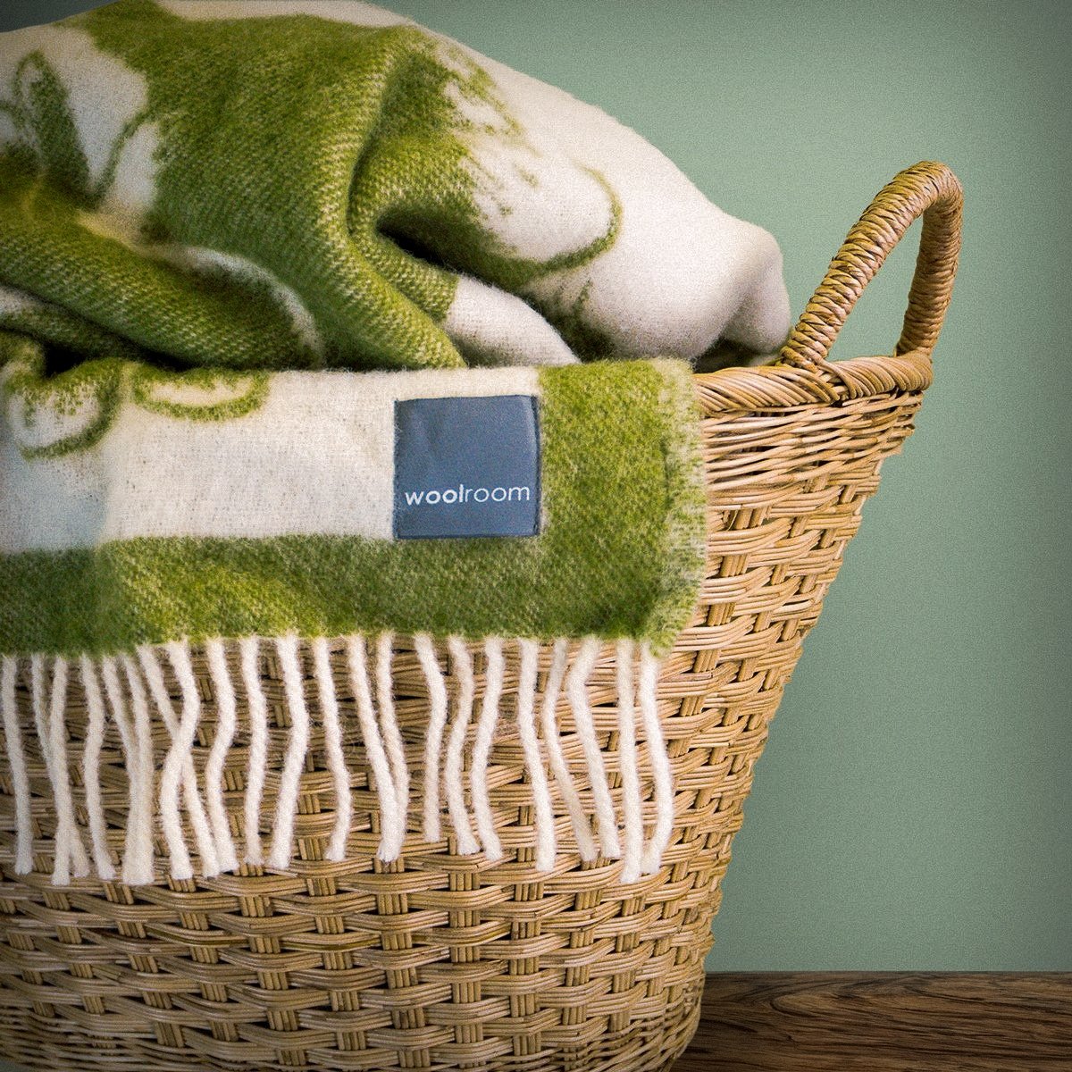 Wild and Wool Rabbit Wool Throw - Moss – natural wool throws by Woolroom