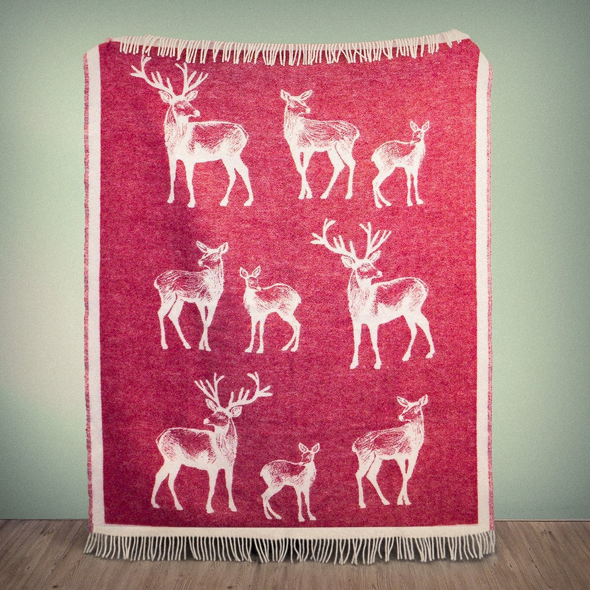 Product image of Wild and Wool Deer Wool Throw - Berry by Woolroom – premium wool throws