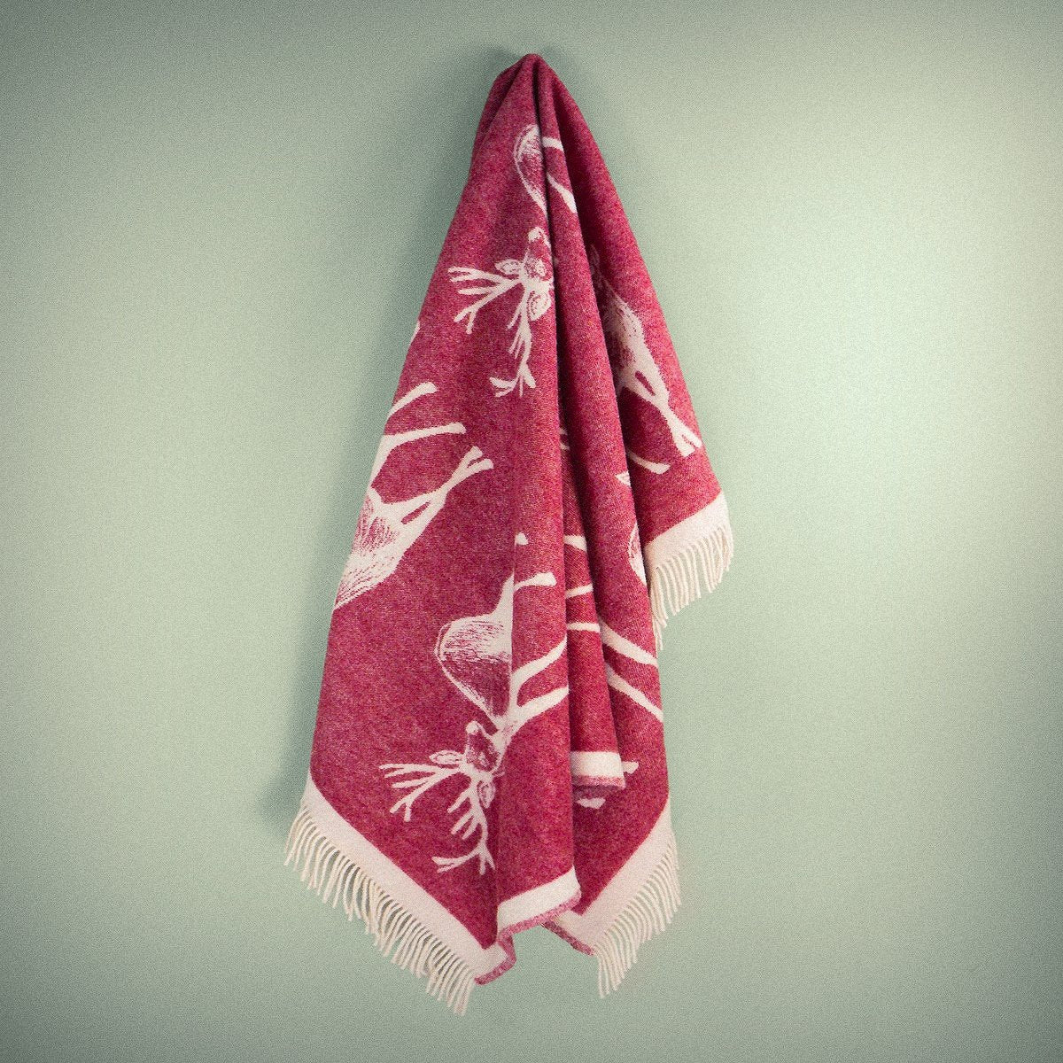 Wild and Wool Deer Wool Throw - Berry from Woolroom – natural wool throws for better sleep